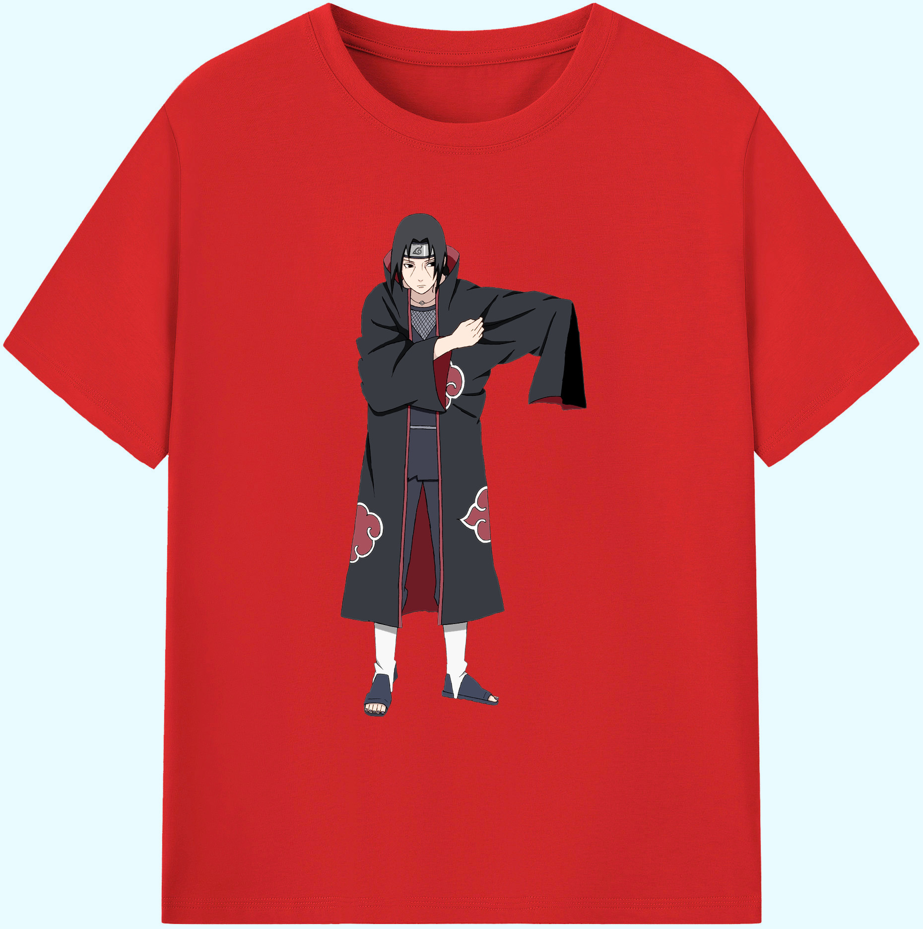 （画像用） NARUTO -ナルト- うちは イタチ Uchiha Itachi 綿100％ メンズ半袖Tシャツ｜肌触りやわらか＆通気性