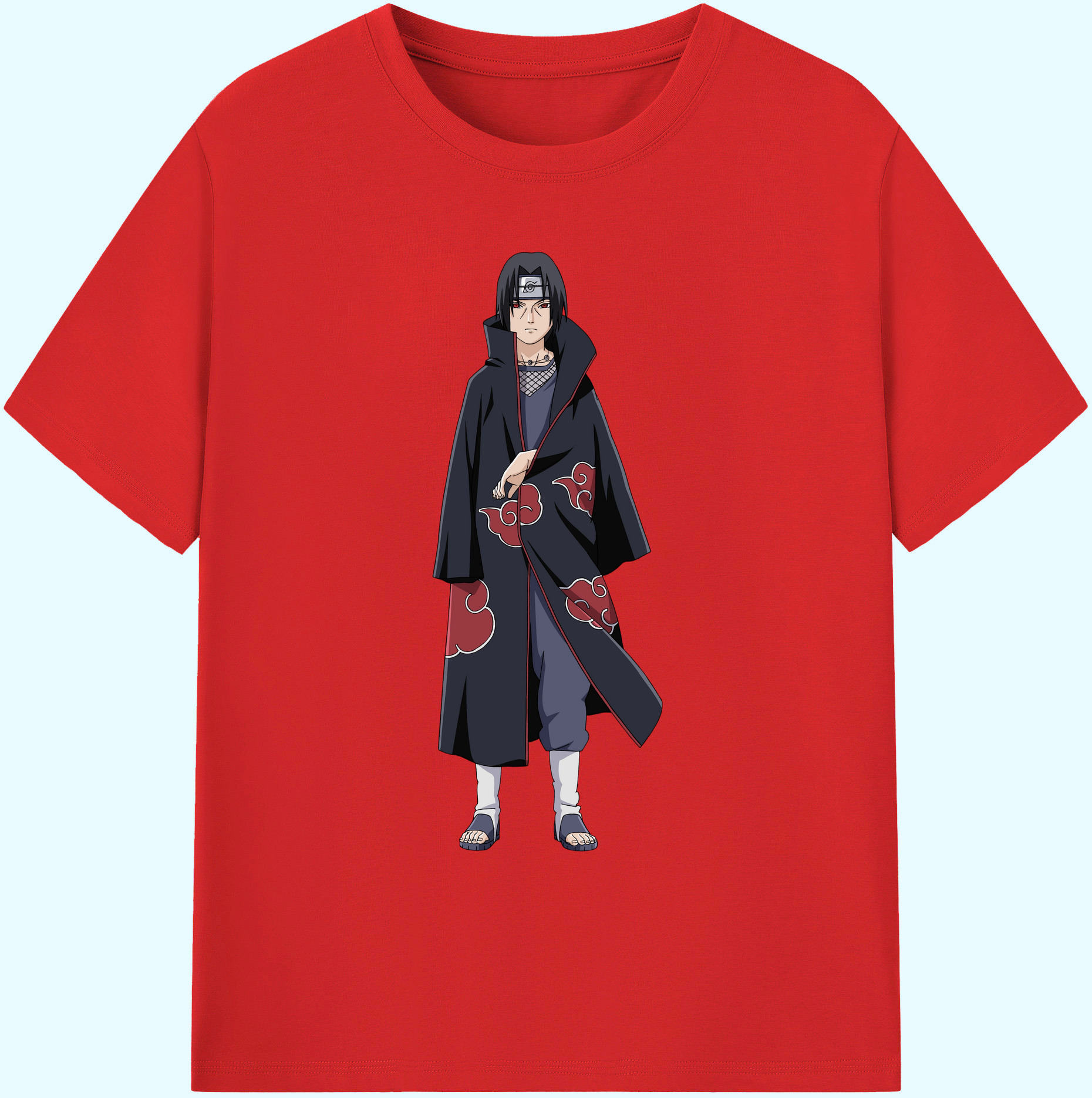 （画像用） NARUTO -ナルト- うちは イタチ Uchiha Itachi 綿100％ メンズ半袖Tシャツ｜肌触りやわらか＆通気性