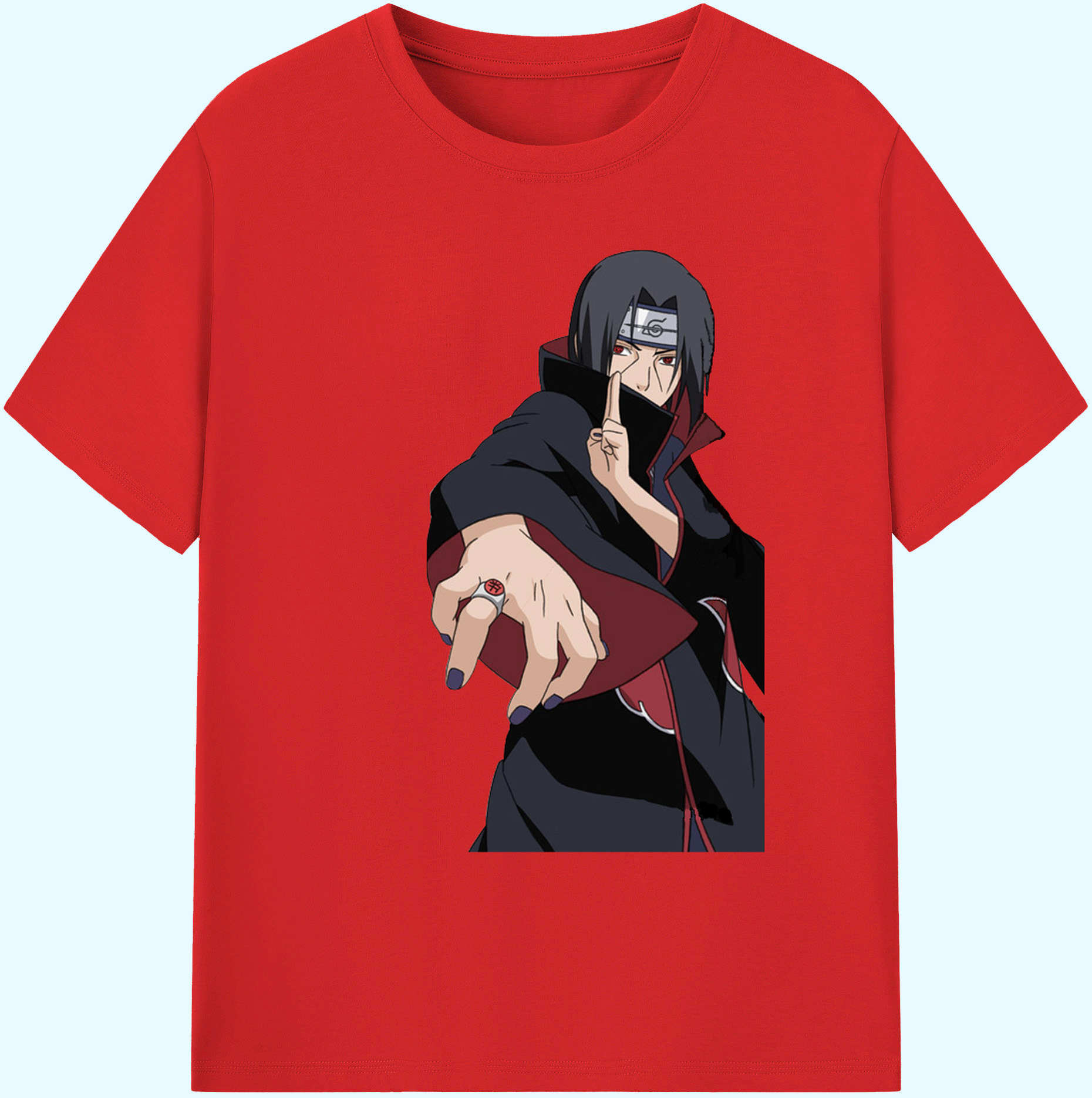 （画像用） NARUTO -ナルト- うちは イタチ Uchiha Itachi 綿100％ メンズ半袖Tシャツ｜肌触りやわらか＆通気性