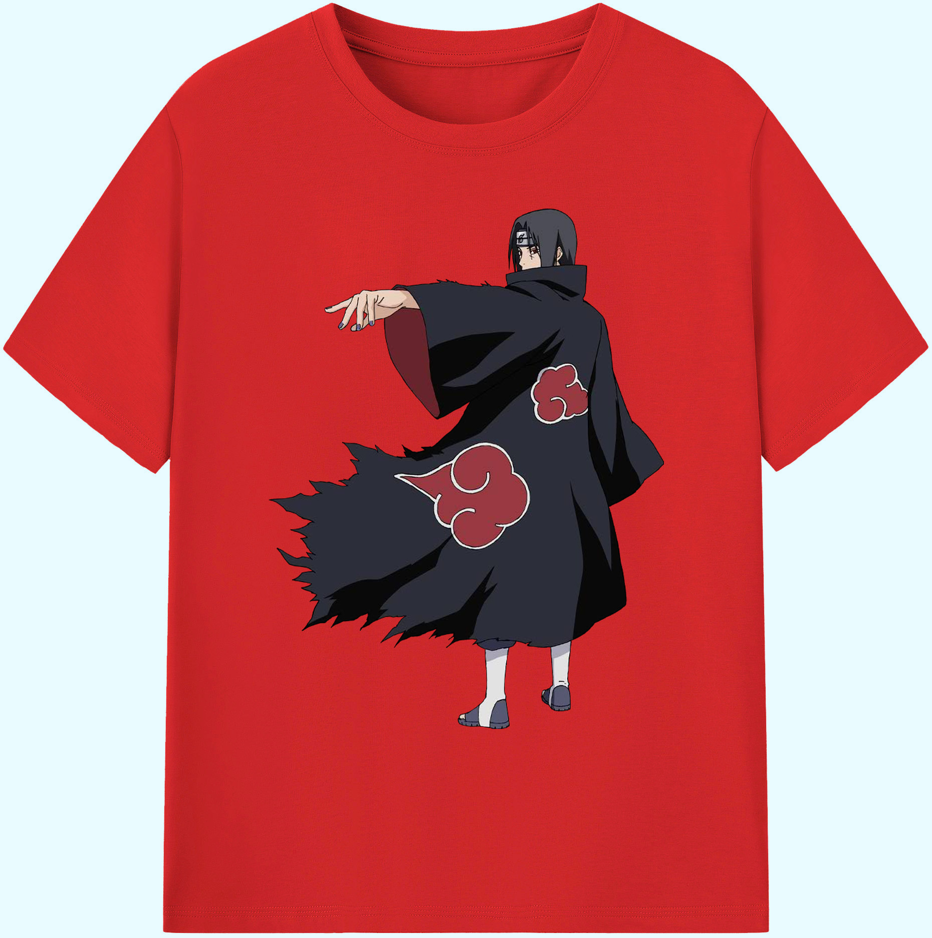 （画像用） NARUTO -ナルト- うちは イタチ Uchiha Itachi 綿100％ メンズ半袖Tシャツ｜肌触りやわらか＆通気性