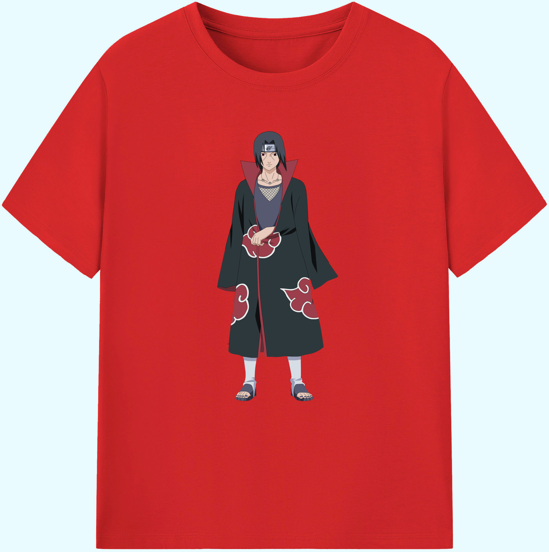 （画像用） NARUTO -ナルト- うちは イタチ Uchiha Itachi 綿100％ メンズ半袖Tシャツ｜肌触りやわらか＆通気性
