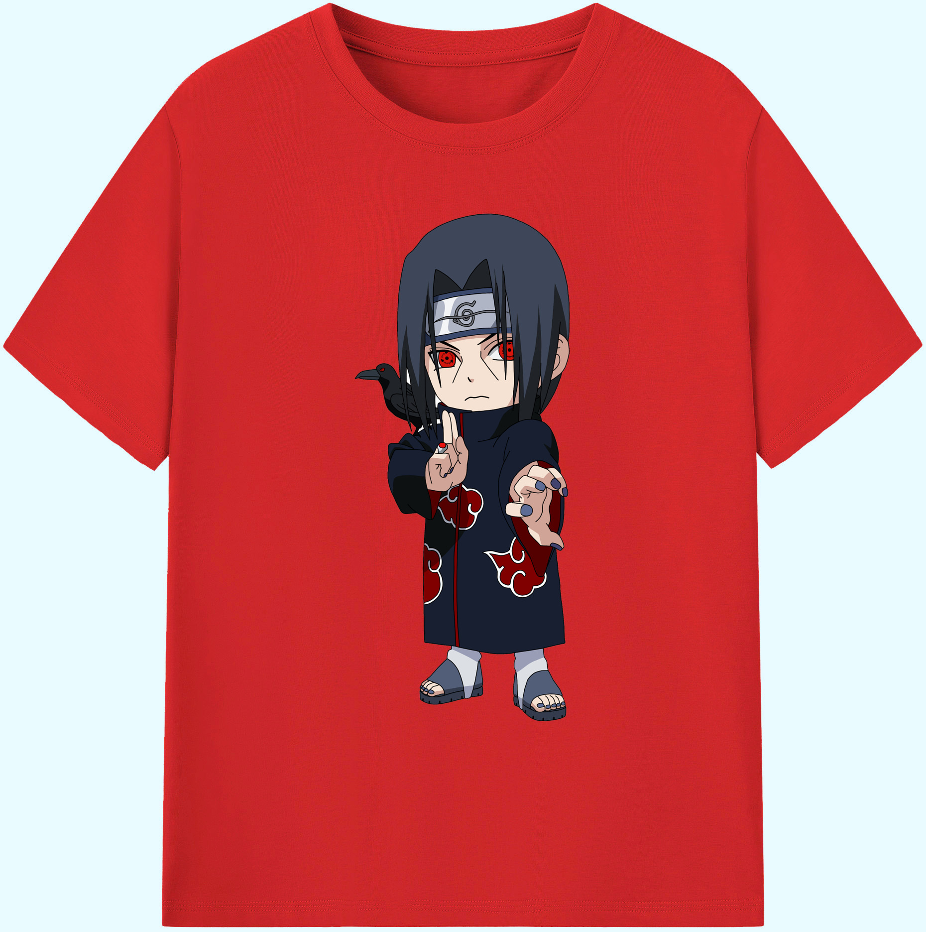 （画像用） NARUTO -ナルト- うちは イタチ Uchiha Itachi 綿100％ メンズ半袖Tシャツ｜肌触りやわらか＆通気性