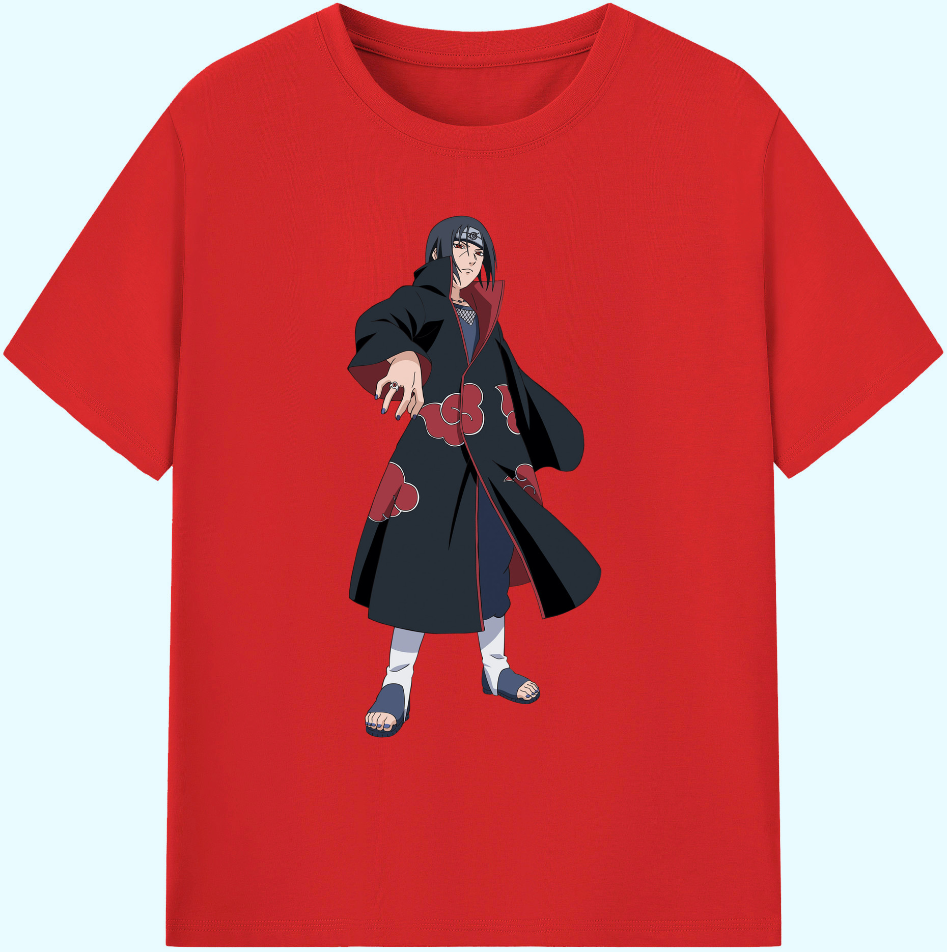 （画像用） NARUTO -ナルト- うちは イタチ Uchiha Itachi 綿100％ メンズ半袖Tシャツ｜肌触りやわらか＆通気性