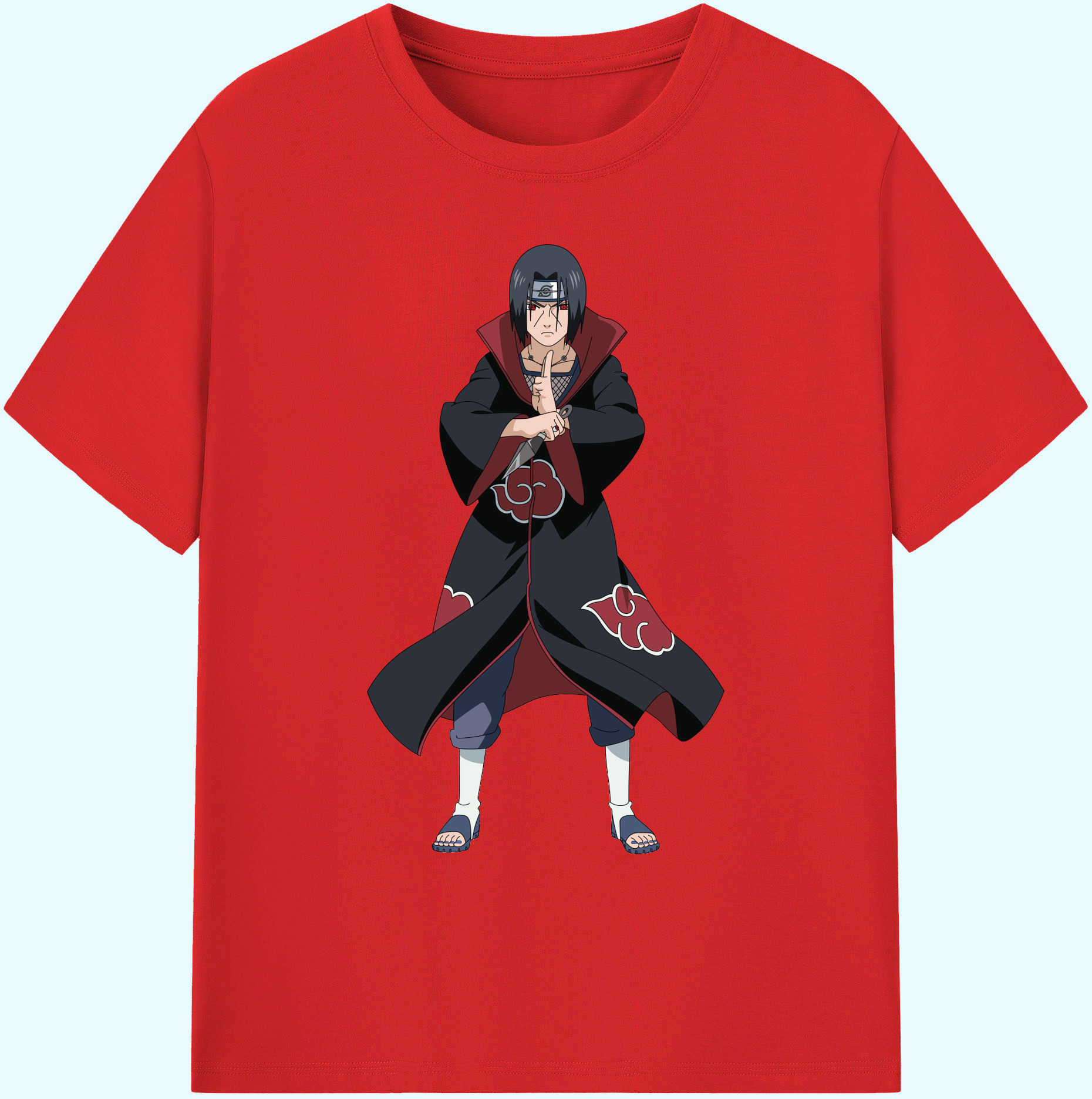 （画像用） NARUTO -ナルト- うちは イタチ Uchiha Itachi 綿100％ メンズ半袖Tシャツ｜肌触りやわらか＆通気性