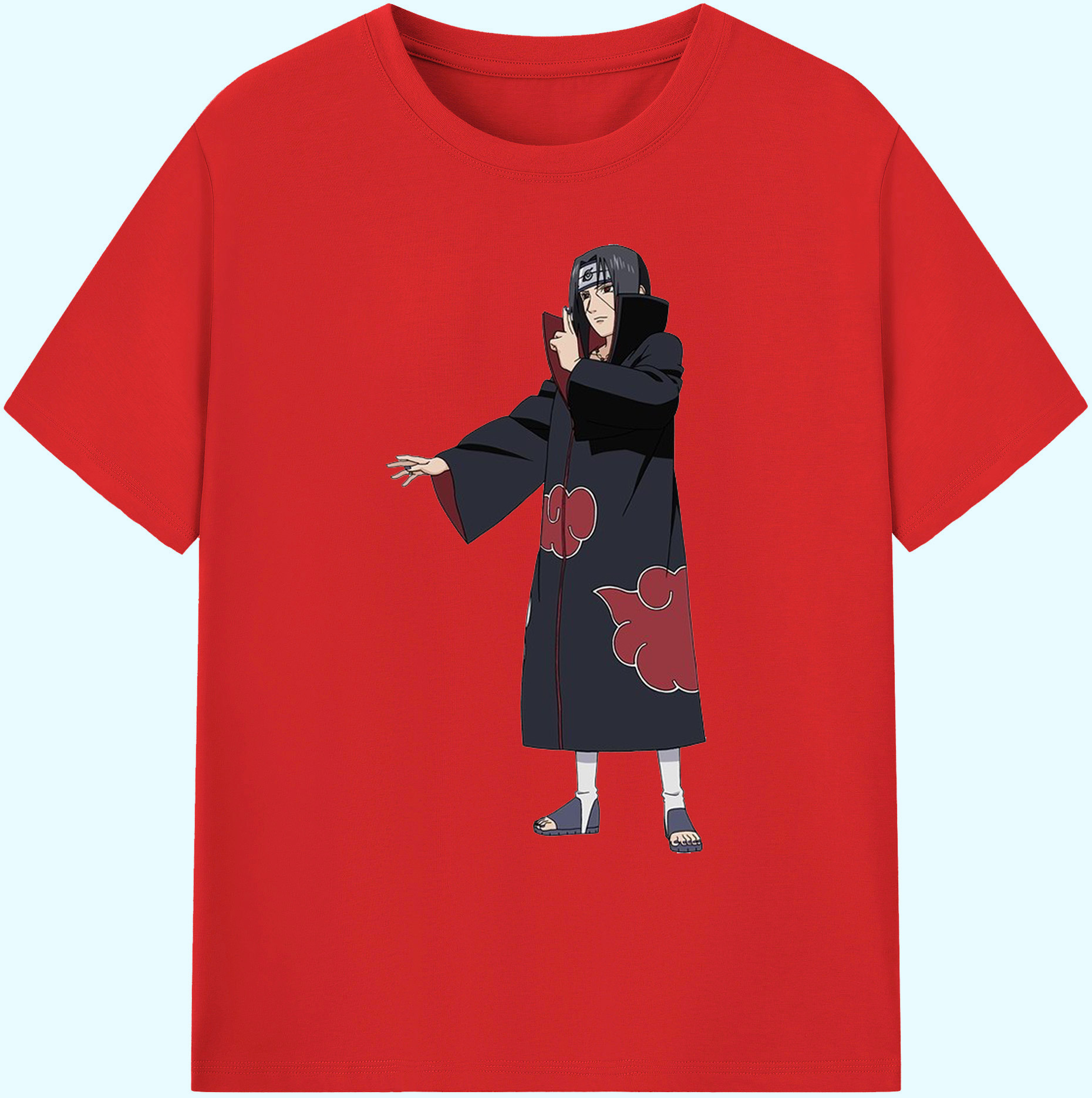 （画像用） NARUTO -ナルト- うちは イタチ Uchiha Itachi 綿100％ メンズ半袖Tシャツ｜肌触りやわらか＆通気性