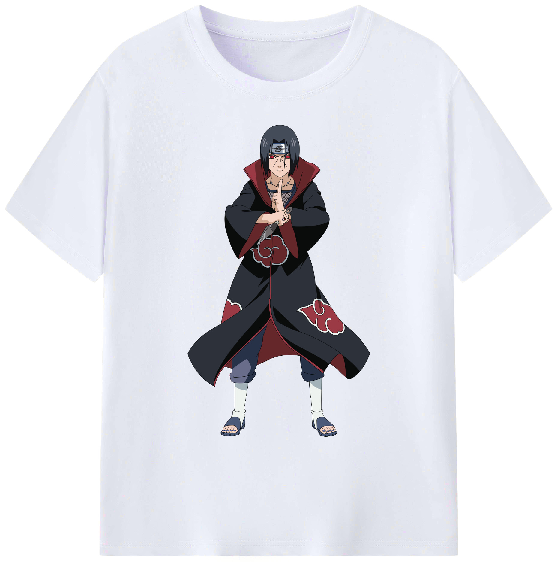 （画像用） NARUTO -ナルト- うちは イタチ Uchiha Itachi 綿100％ メンズ半袖Tシャツ｜肌触りやわらか＆通気性