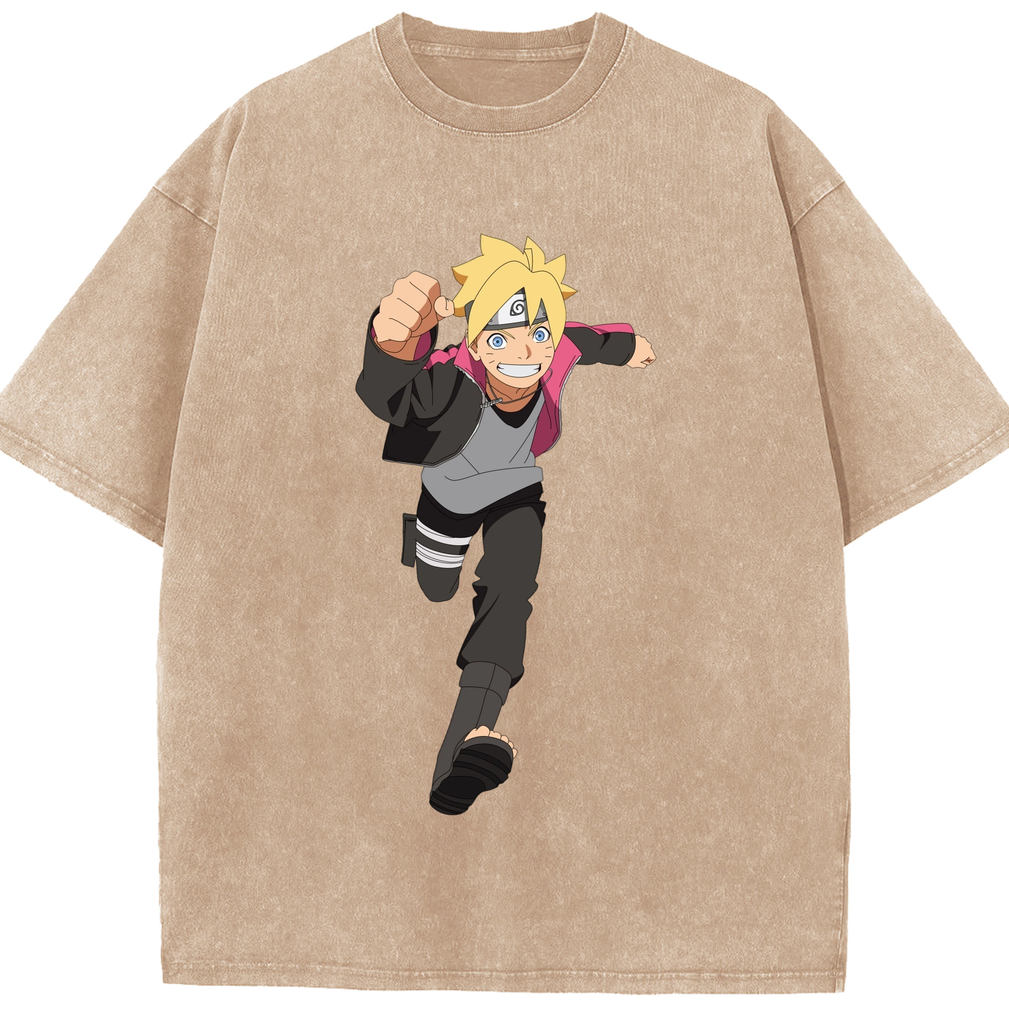 （画像用） NARUTO -ナルト- うずまき ボルト Uzumaki Boruto 綿100% ヴィンテージ風 半袖Tシャツ（フロントプリント）