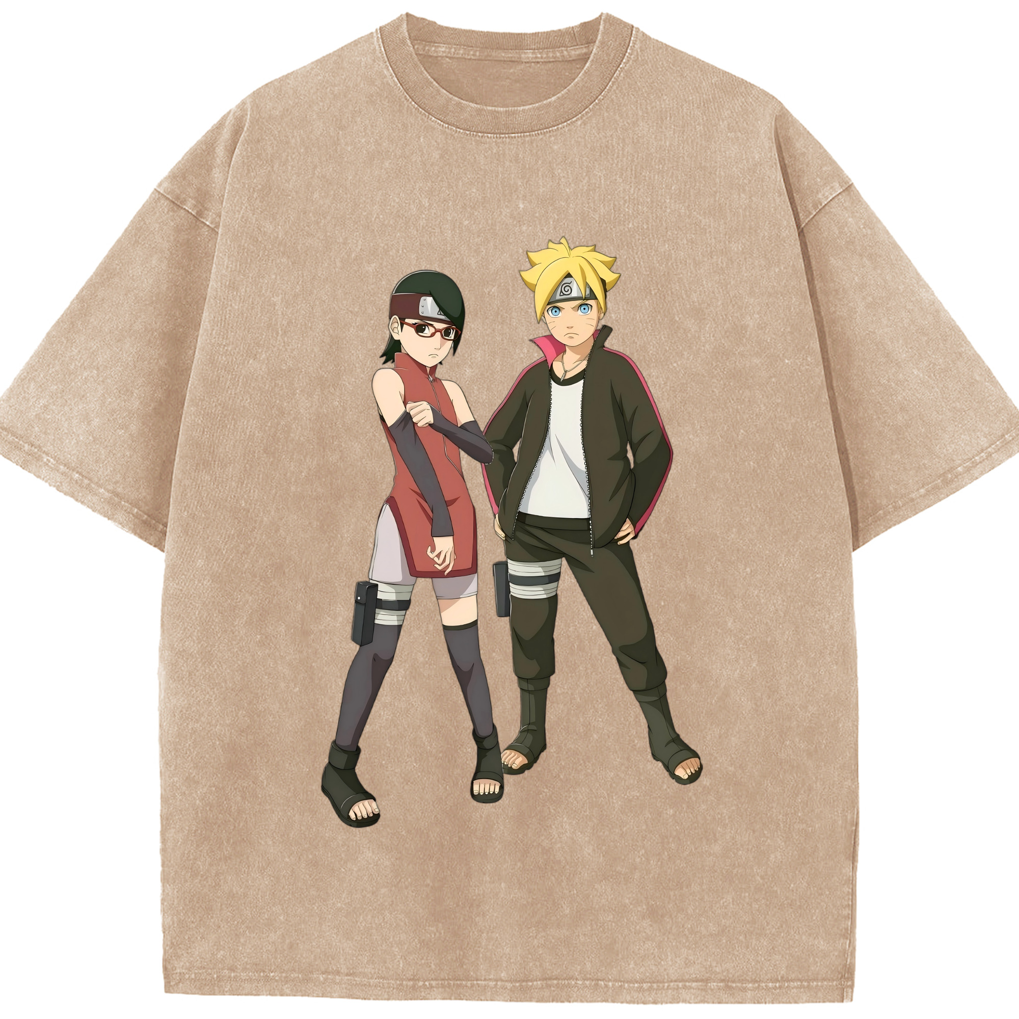 （画像用） NARUTO -ナルト- うずまき ボルト Uzumaki Boruto 綿100% ヴィンテージ風 半袖Tシャツ（フロントプリント）