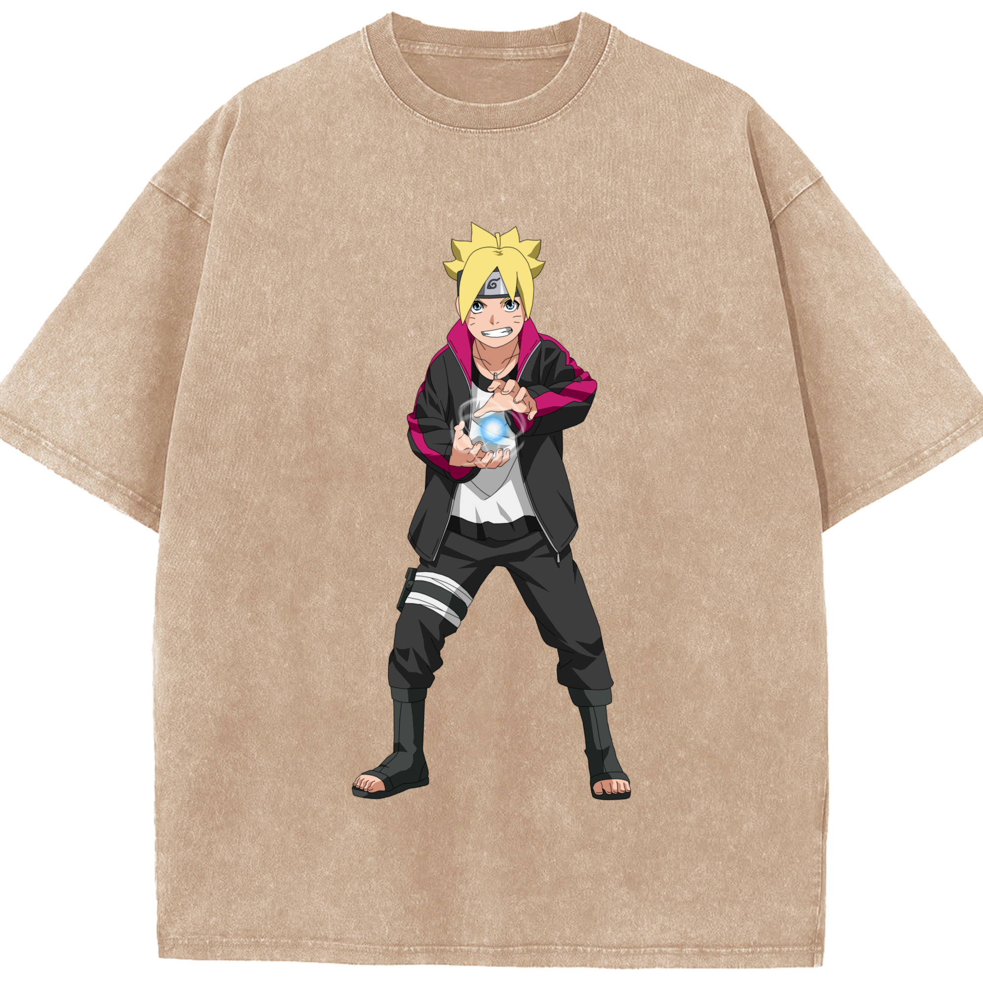 （画像用） NARUTO -ナルト- うずまき ボルト Uzumaki Boruto 綿100% ヴィンテージ風 半袖Tシャツ（フロントプリント）