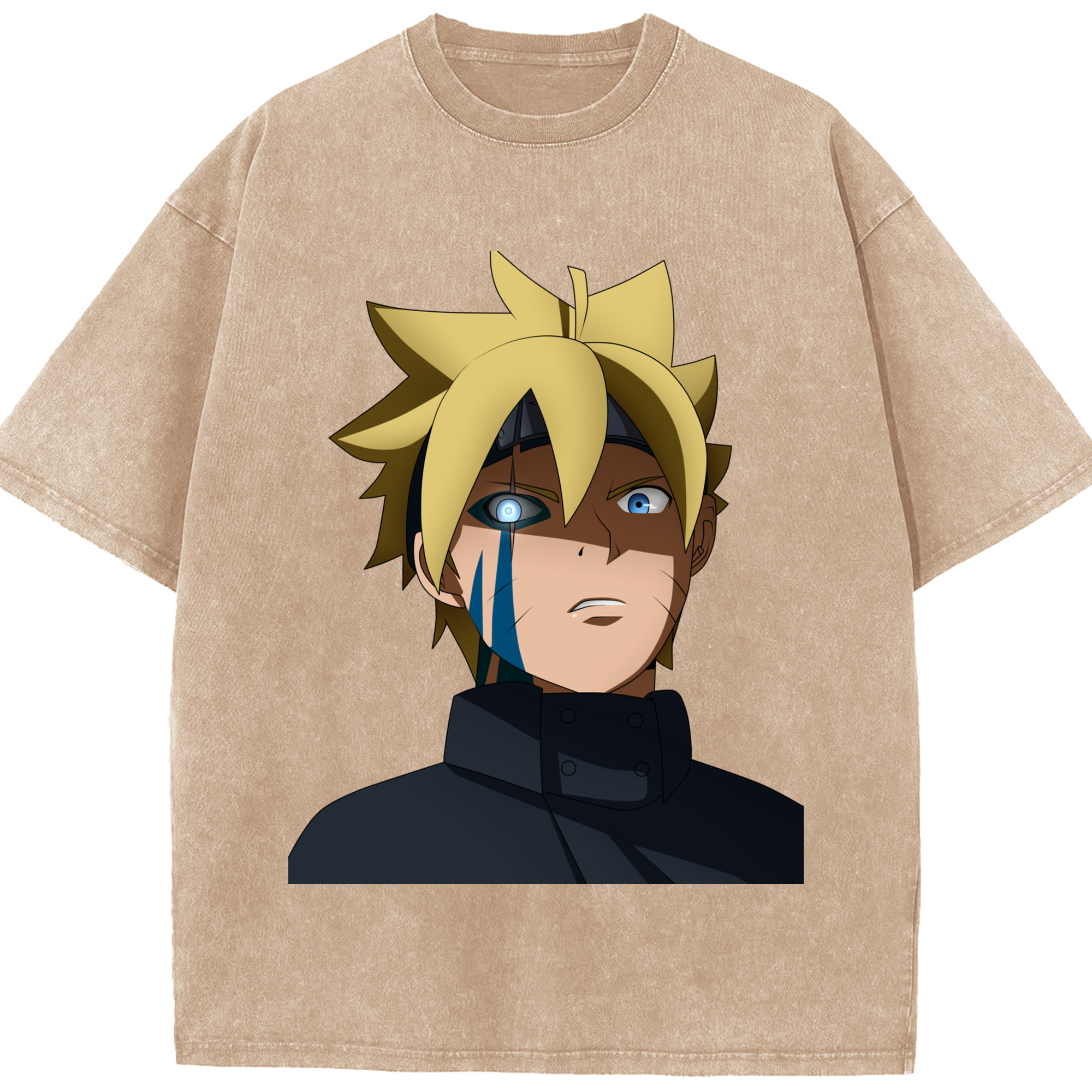 （画像用） NARUTO -ナルト- うずまき ボルト Uzumaki Boruto 綿100% ヴィンテージ風 半袖Tシャツ（フロントプリント）