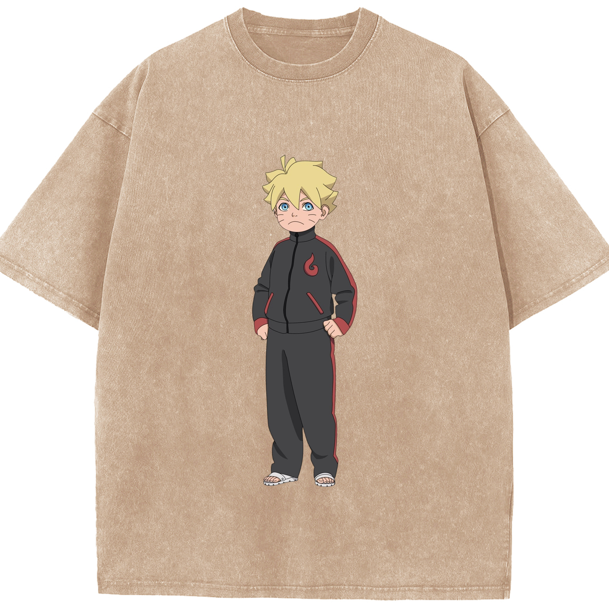 （画像用） NARUTO -ナルト- うずまき ボルト Uzumaki Boruto 綿100% ヴィンテージ風 半袖Tシャツ（フロントプリント）