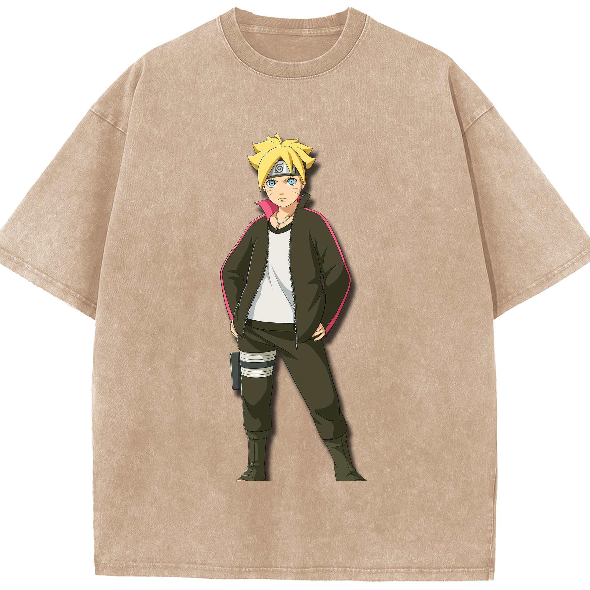 （画像用） NARUTO -ナルト- うずまき ボルト Uzumaki Boruto 綿100% ヴィンテージ風 半袖Tシャツ（フロントプリント）