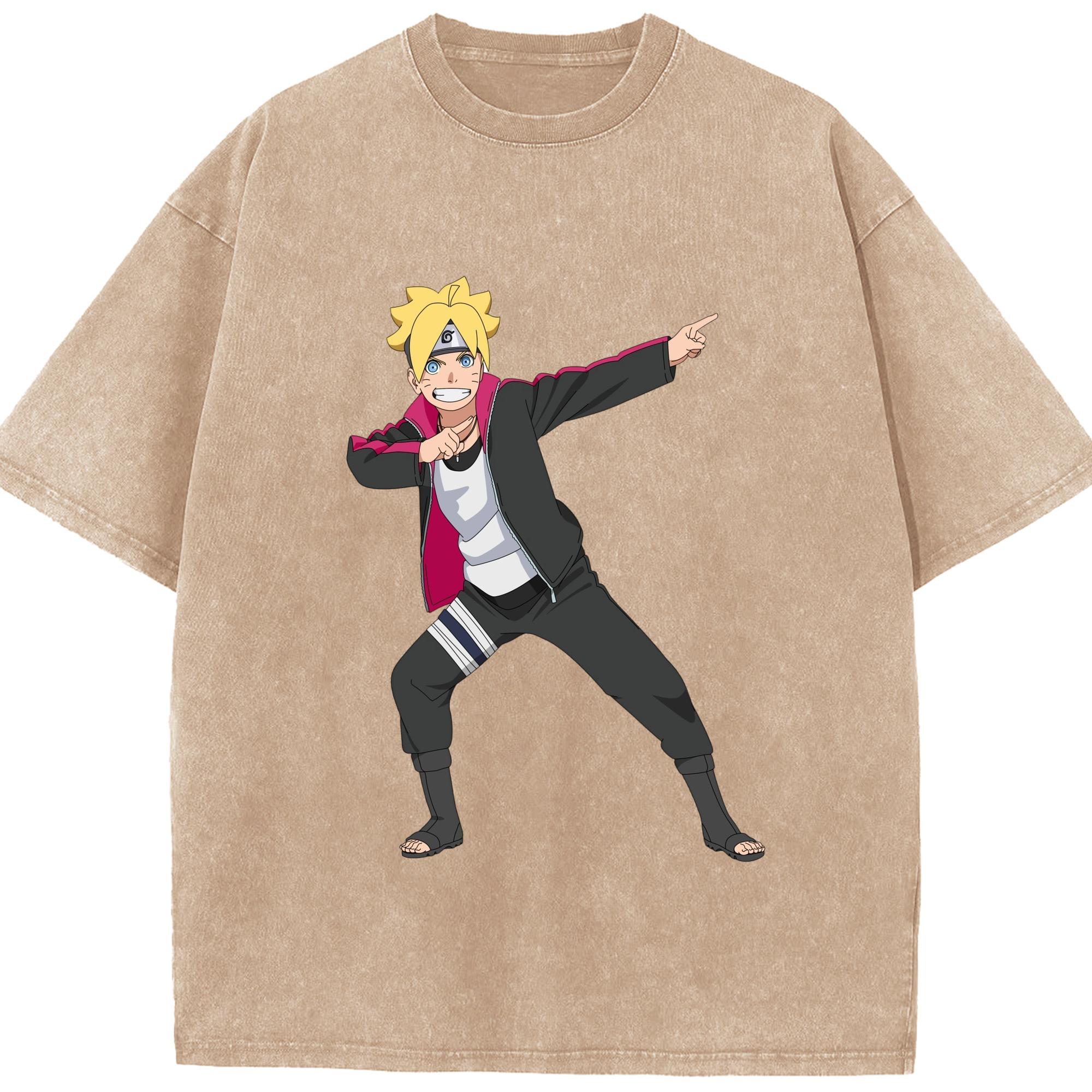 （画像用） NARUTO -ナルト- うずまき ボルト Uzumaki Boruto 綿100% ヴィンテージ風 半袖Tシャツ（フロントプリント）