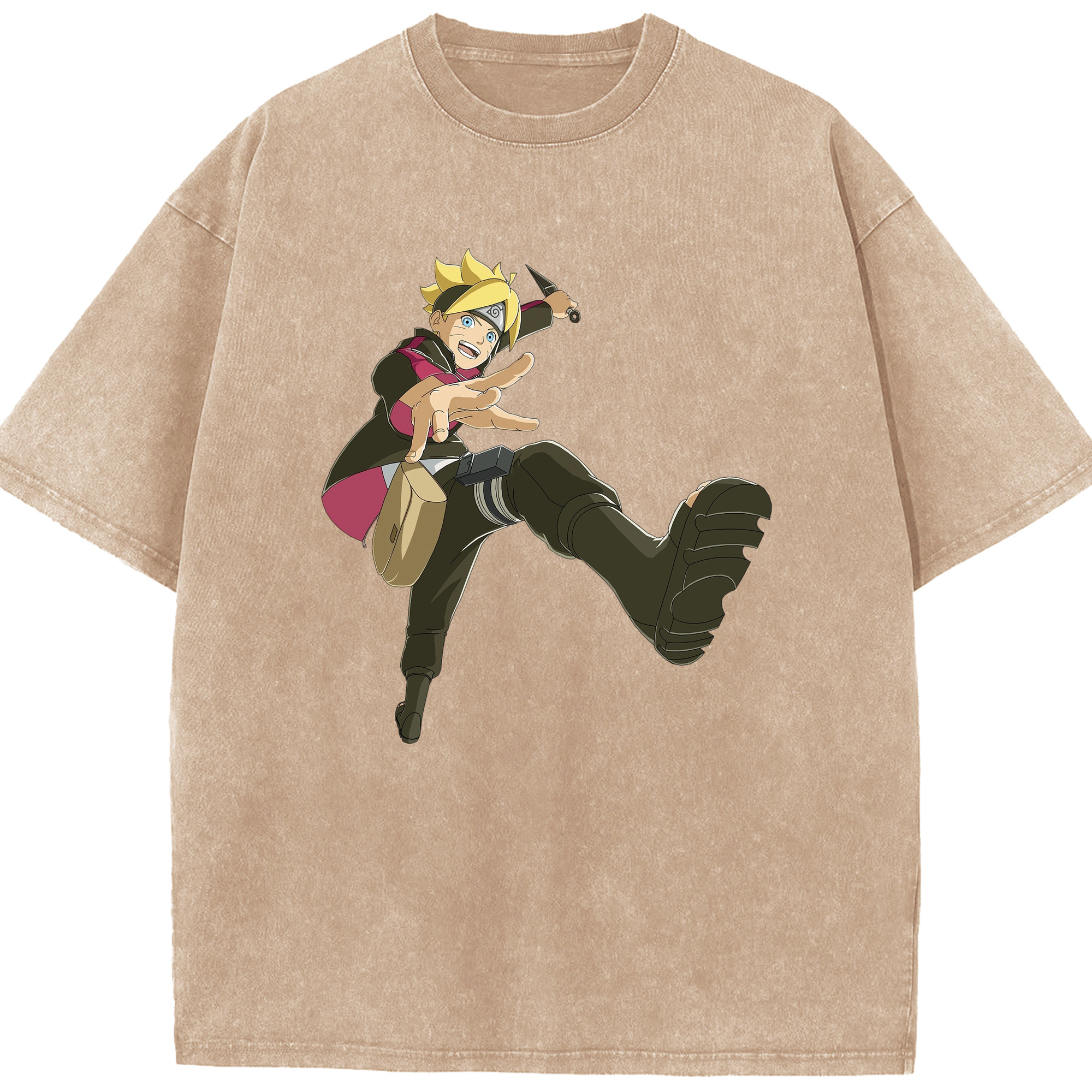 （画像用） NARUTO -ナルト- うずまき ボルト Uzumaki Boruto 綿100% ヴィンテージ風 半袖Tシャツ（フロントプリント）