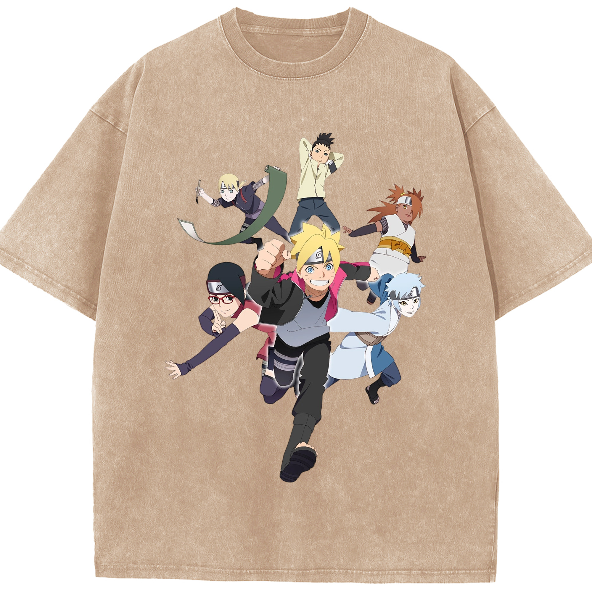 （画像用） NARUTO -ナルト- うずまき ボルト Uzumaki Boruto 綿100% ヴィンテージ風 半袖Tシャツ（フロントプリント）