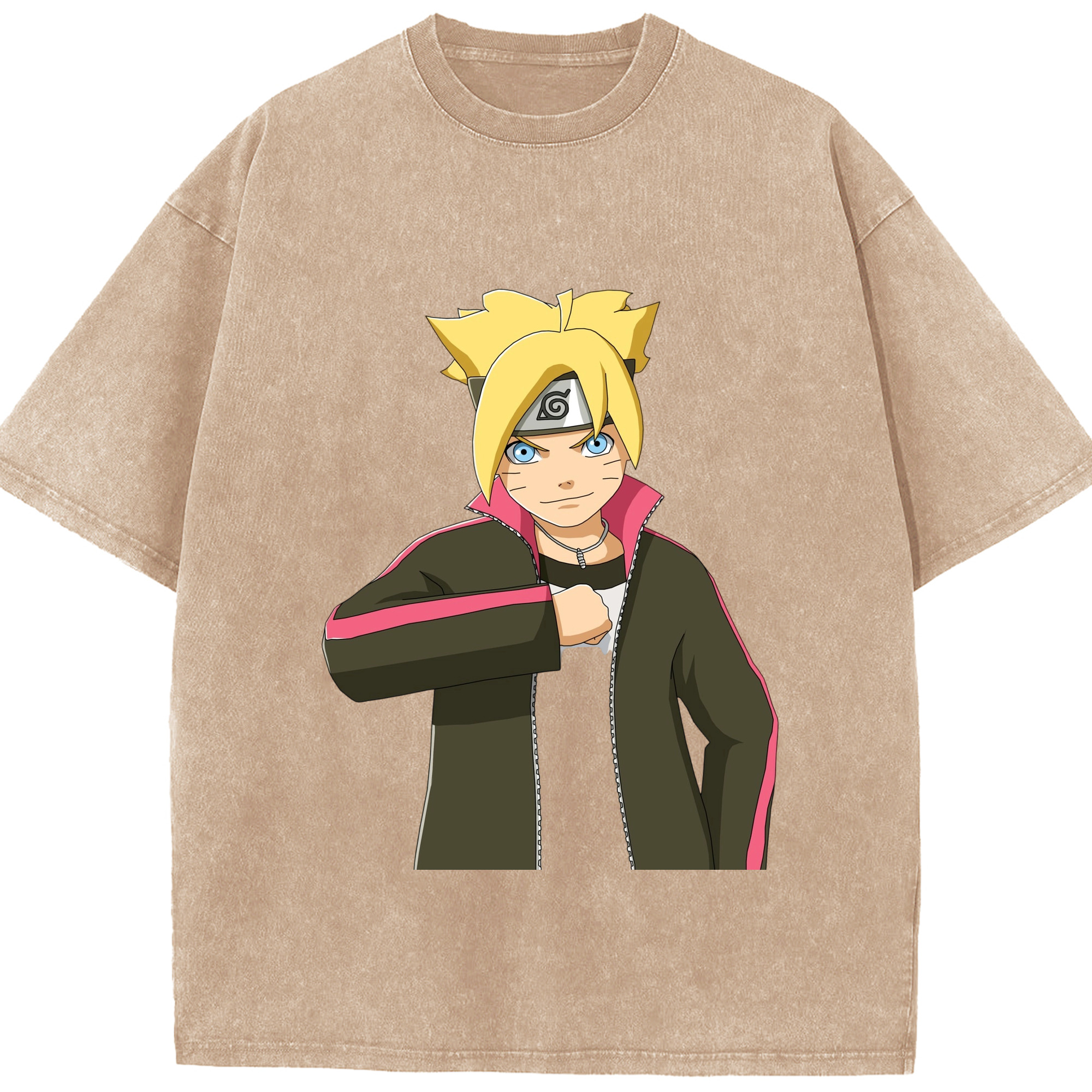 （画像用） NARUTO -ナルト- うずまき ボルト Uzumaki Boruto 綿100% ヴィンテージ風 半袖Tシャツ（フロントプリント）