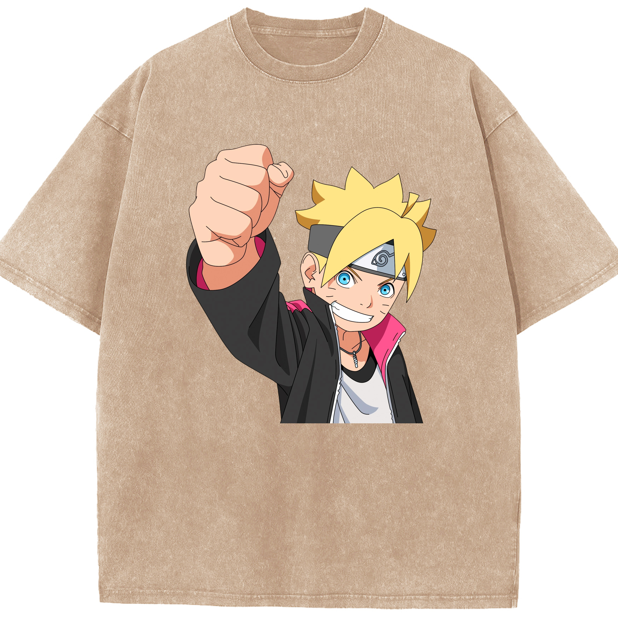 （画像用） NARUTO -ナルト- うずまき ボルト Uzumaki Boruto 綿100% ヴィンテージ風 半袖Tシャツ（フロントプリント）