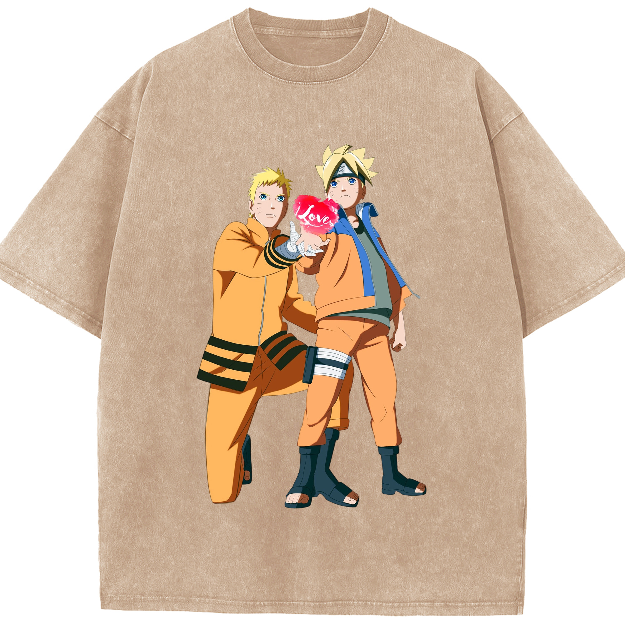 （画像用） NARUTO -ナルト- うずまき ボルト Uzumaki Boruto 綿100% ヴィンテージ風 半袖Tシャツ（フロントプリント）