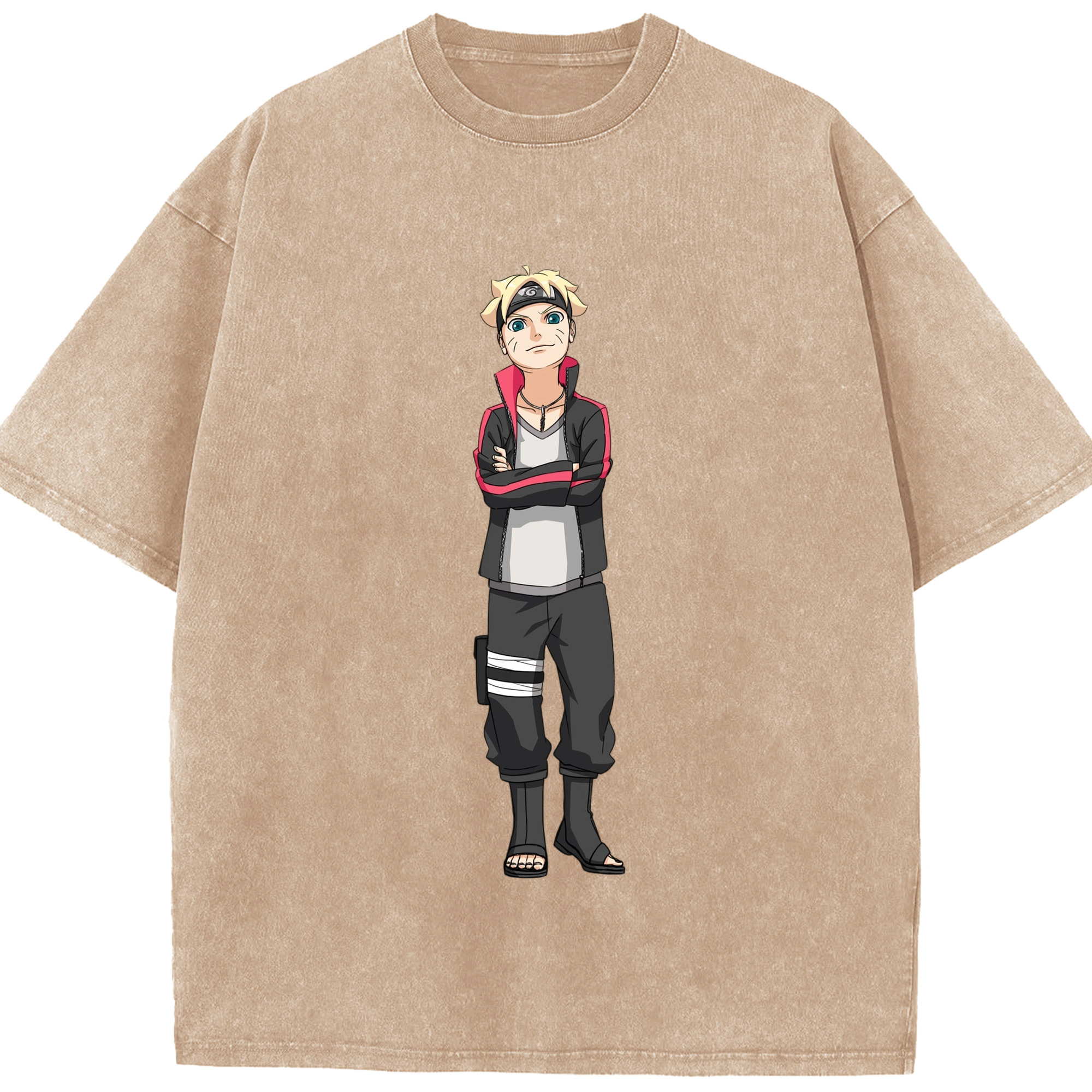 （画像用） NARUTO -ナルト- うずまき ボルト Uzumaki Boruto 綿100% ヴィンテージ風 半袖Tシャツ（フロントプリント）