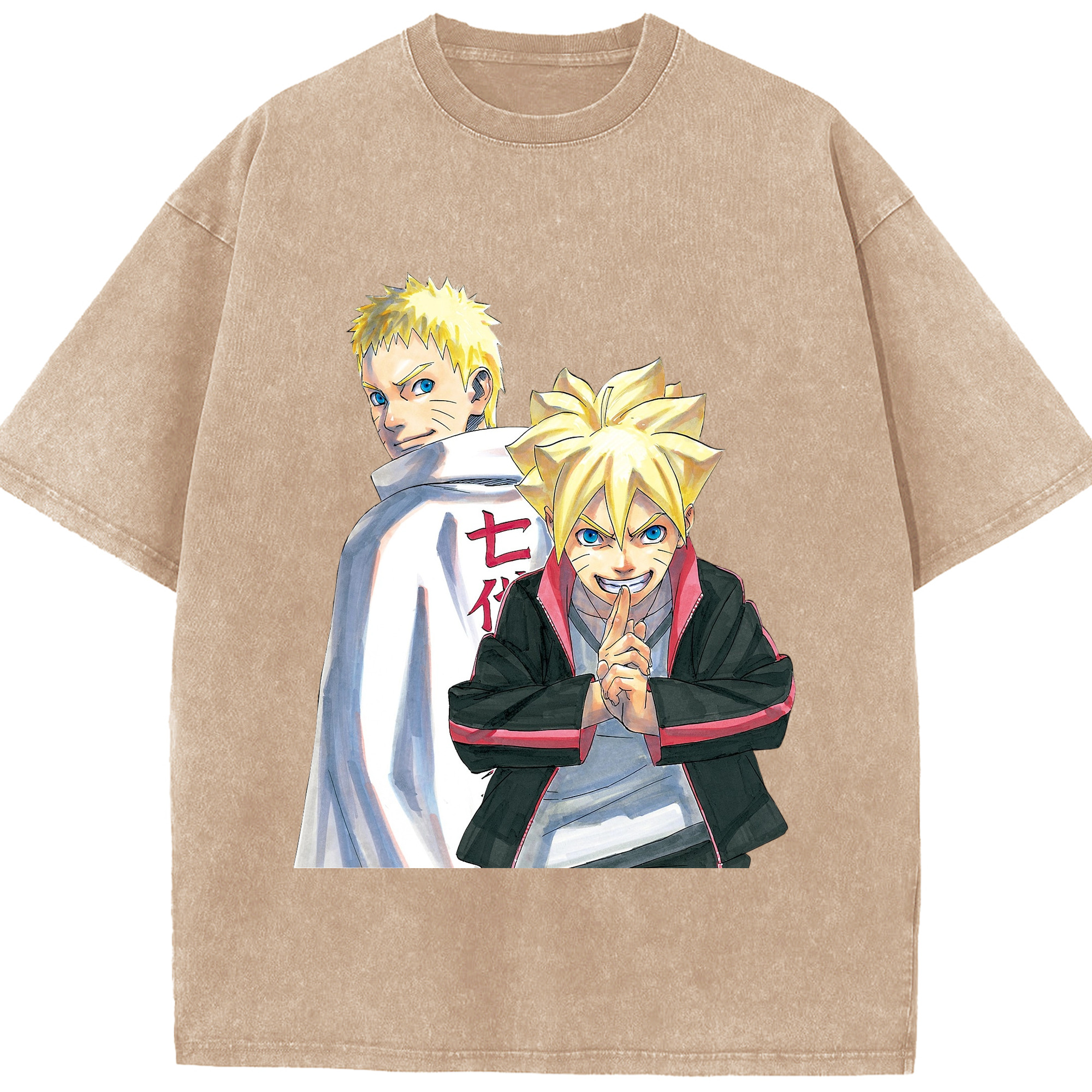 （画像用） NARUTO -ナルト- うずまき ボルト Uzumaki Boruto 綿100% ヴィンテージ風 半袖Tシャツ（フロントプリント）