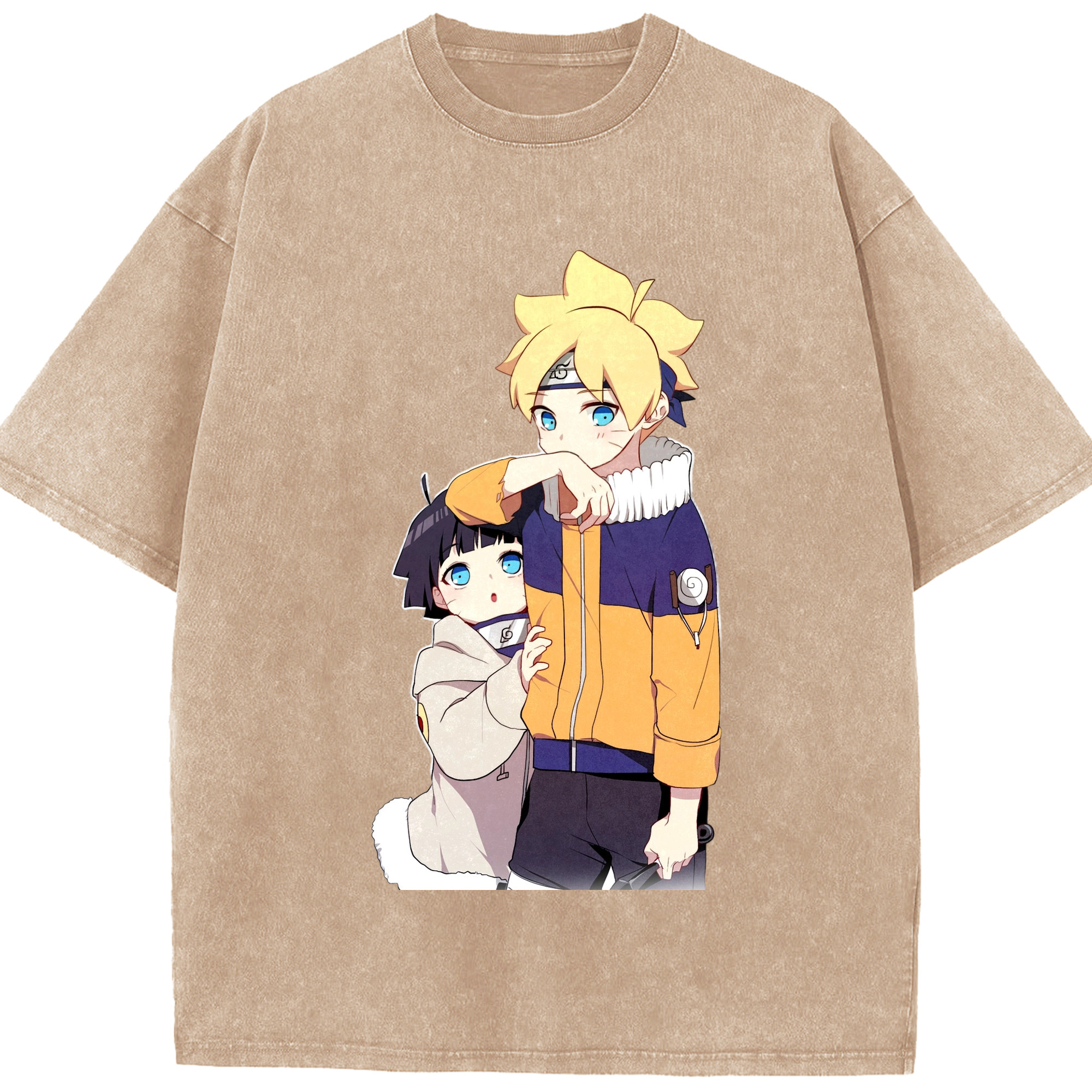 （画像用） NARUTO -ナルト- うずまき ボルト Uzumaki Boruto 綿100% ヴィンテージ風 半袖Tシャツ（フロントプリント）
