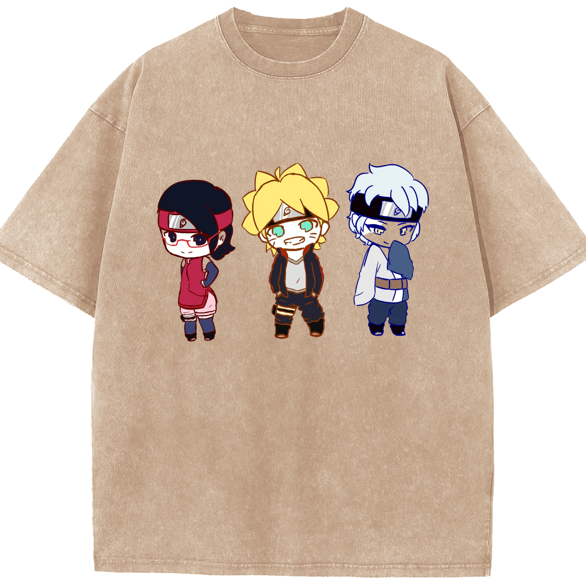 （画像用） NARUTO -ナルト- うずまき ボルト Uzumaki Boruto 綿100% ヴィンテージ風 半袖Tシャツ（フロントプリント）