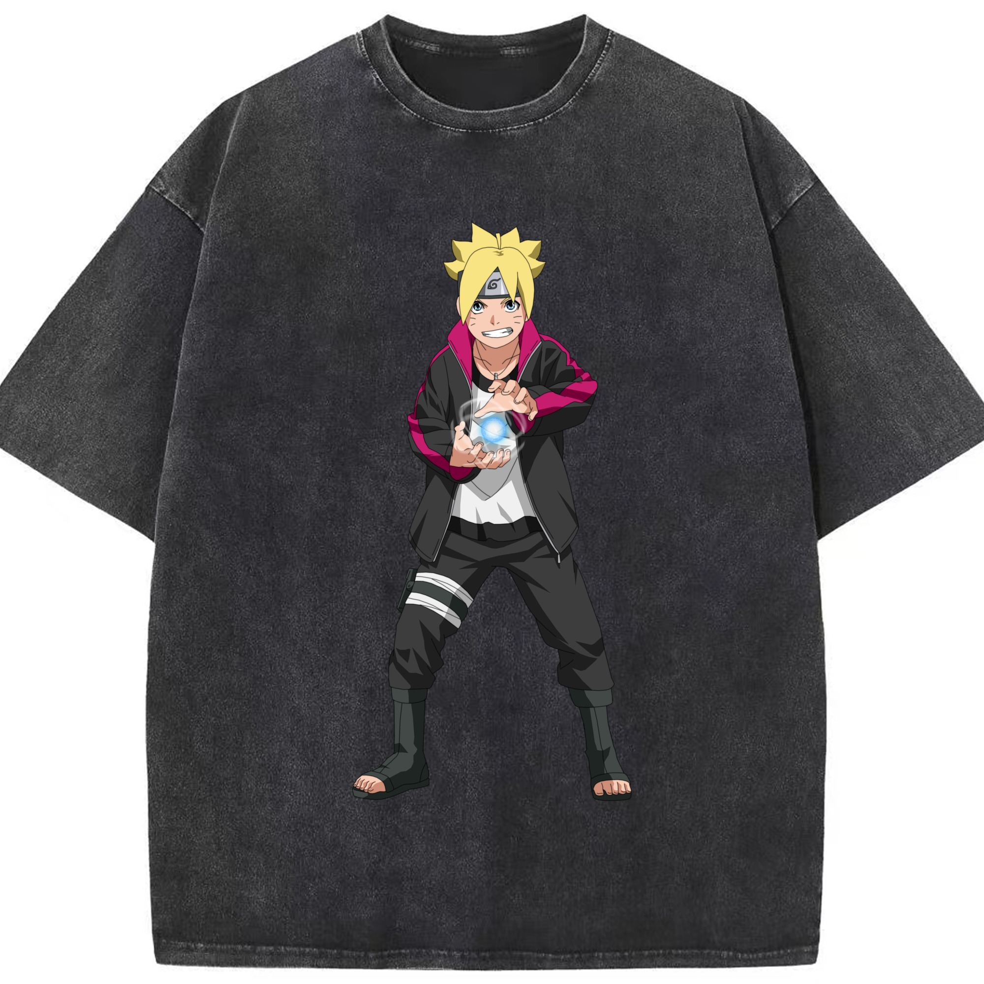 （画像用） NARUTO -ナルト- うずまき ボルト Uzumaki Boruto 綿100% ヴィンテージ風 半袖Tシャツ（フロントプリント）