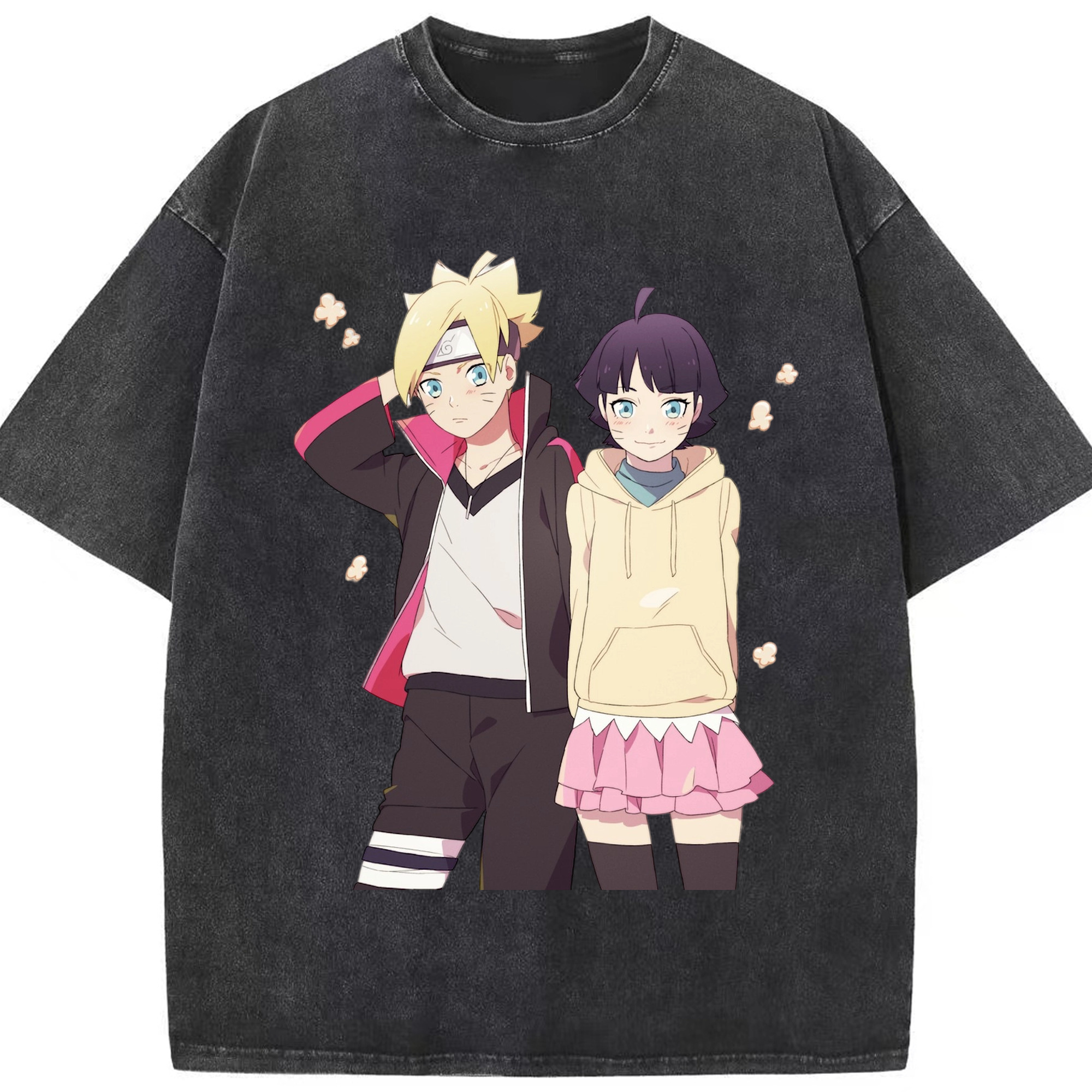 （画像用） NARUTO -ナルト- うずまき ボルト Uzumaki Boruto 綿100% ヴィンテージ風 半袖Tシャツ（フロントプリント）