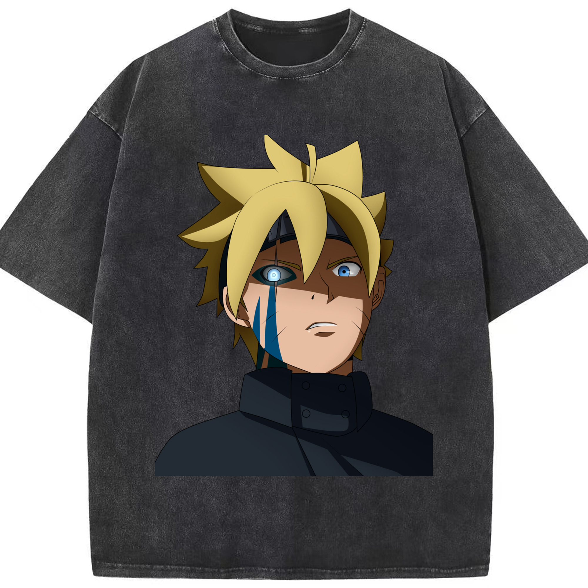 （画像用） NARUTO -ナルト- うずまき ボルト Uzumaki Boruto 綿100% ヴィンテージ風 半袖Tシャツ（フロントプリント）