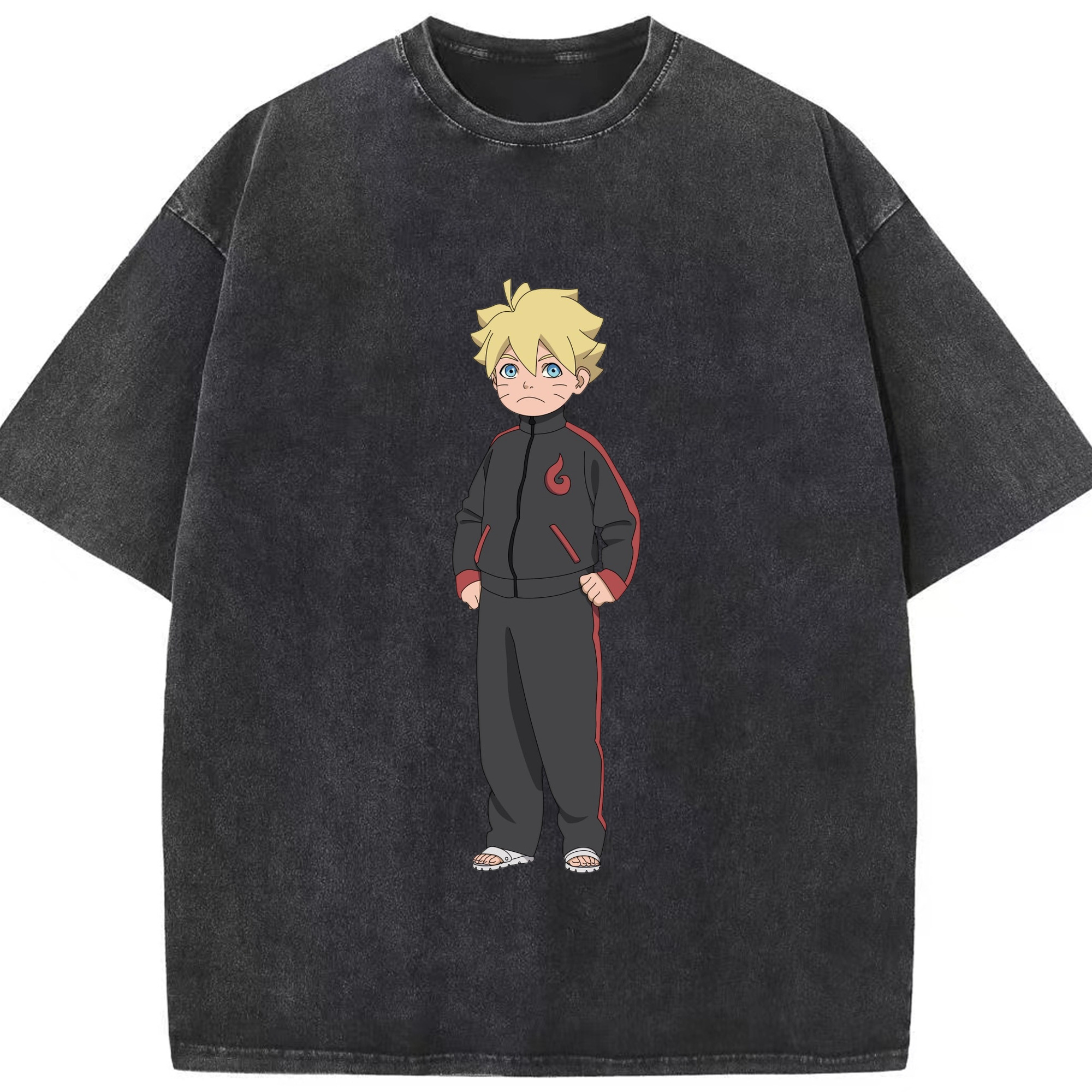 （画像用） NARUTO -ナルト- うずまき ボルト Uzumaki Boruto 綿100% ヴィンテージ風 半袖Tシャツ（フロントプリント）