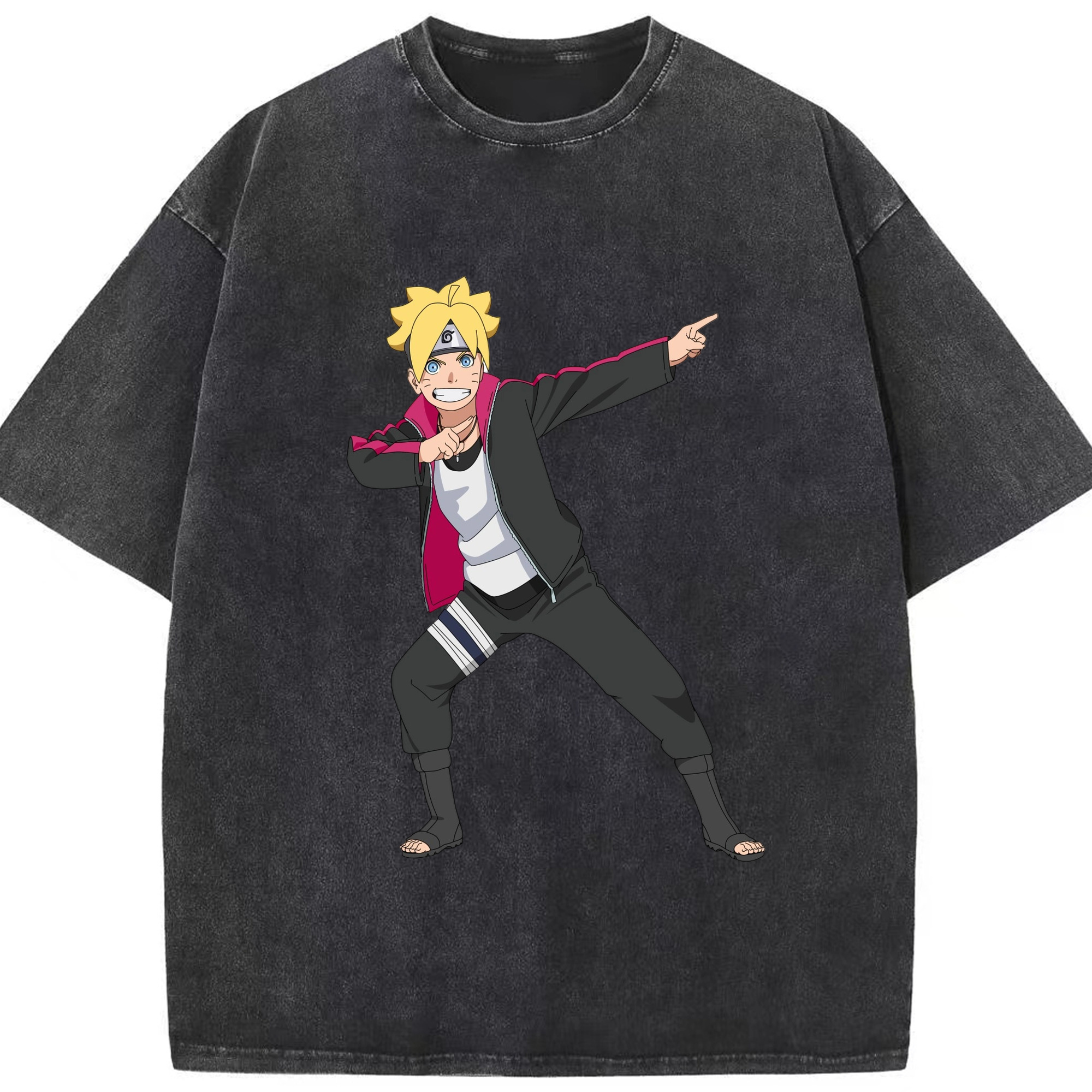（画像用） NARUTO -ナルト- うずまき ボルト Uzumaki Boruto 綿100% ヴィンテージ風 半袖Tシャツ（フロントプリント）