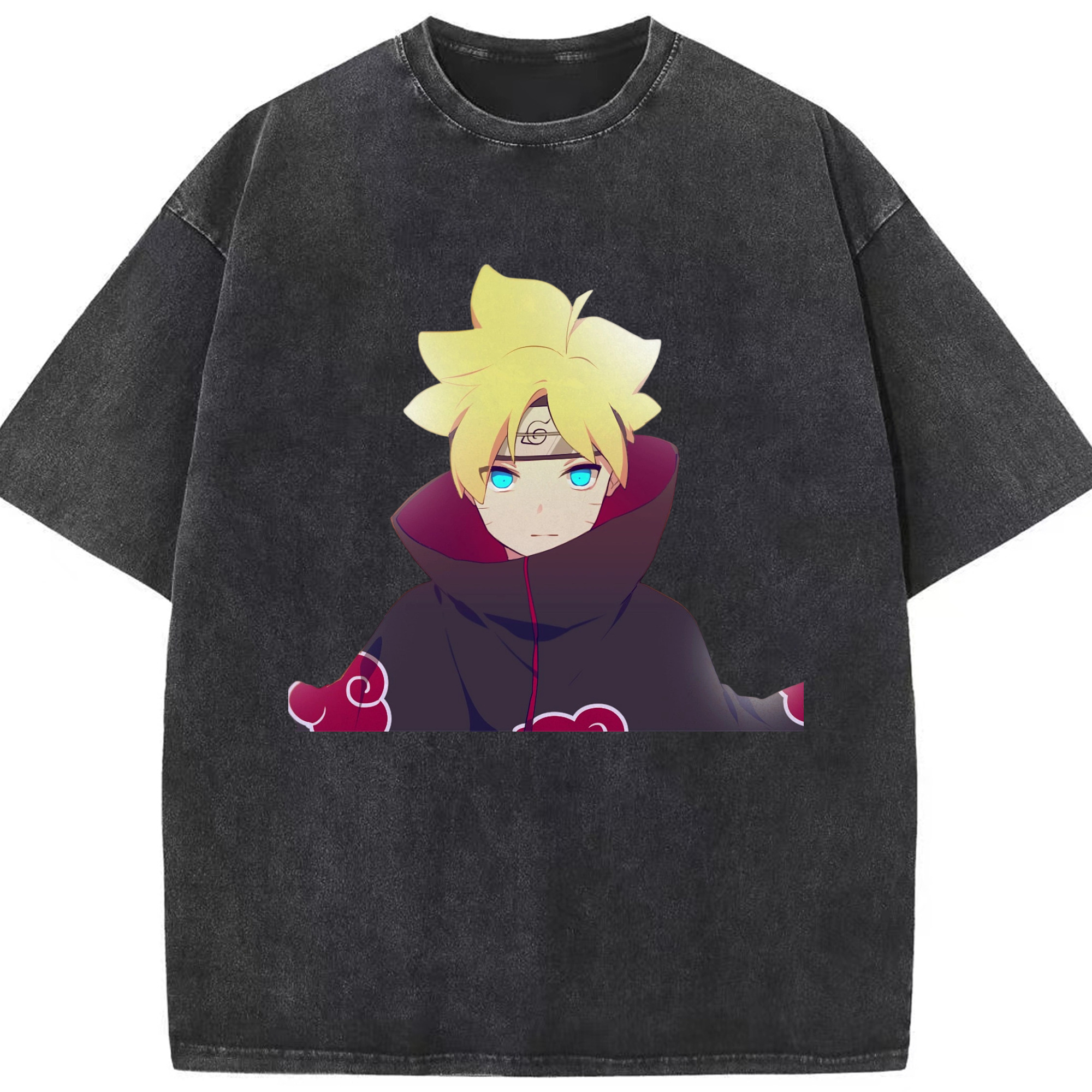 （画像用） NARUTO -ナルト- うずまき ボルト Uzumaki Boruto 綿100% ヴィンテージ風 半袖Tシャツ（フロントプリント）