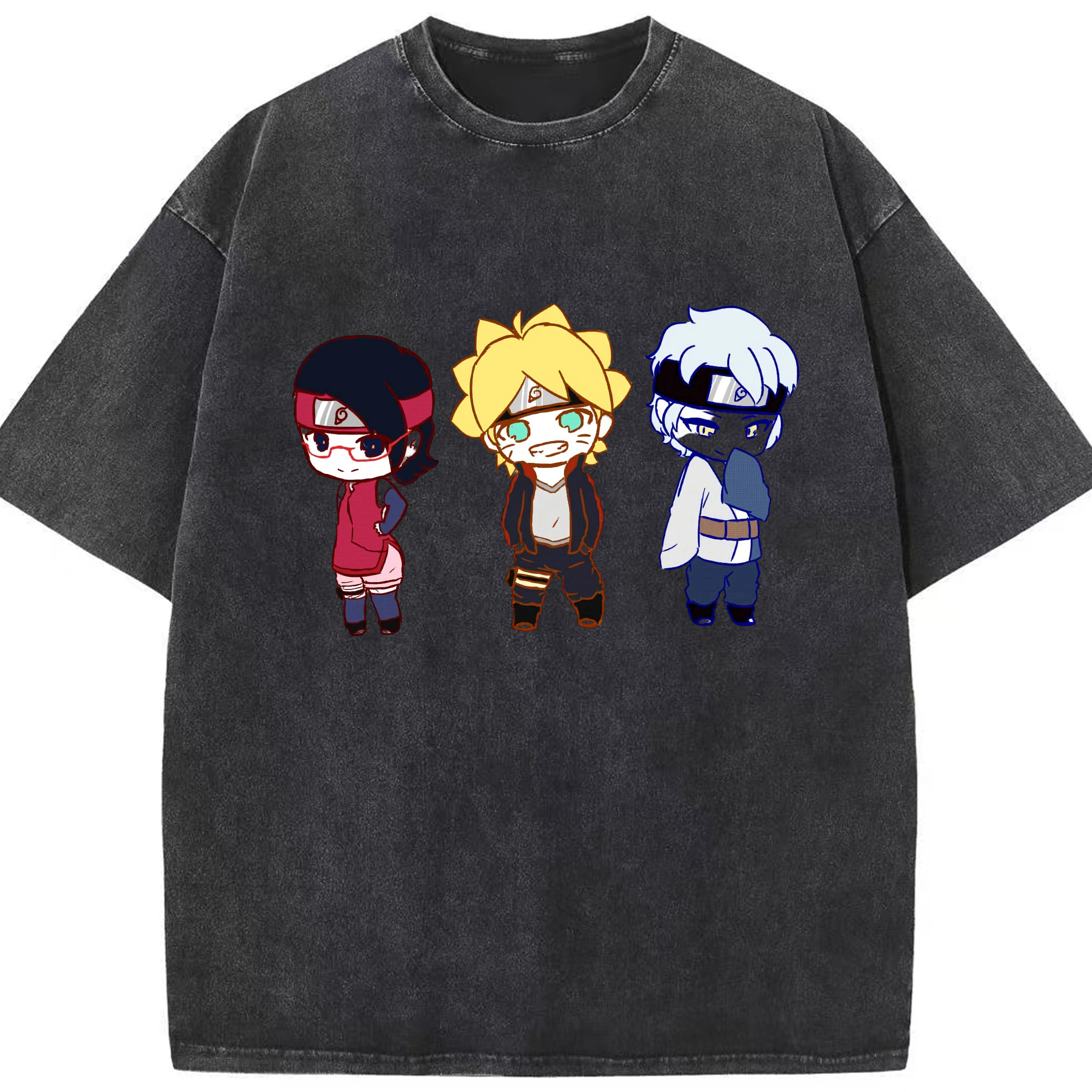 （画像用） NARUTO -ナルト- うずまき ボルト Uzumaki Boruto 綿100% ヴィンテージ風 半袖Tシャツ（フロントプリント）