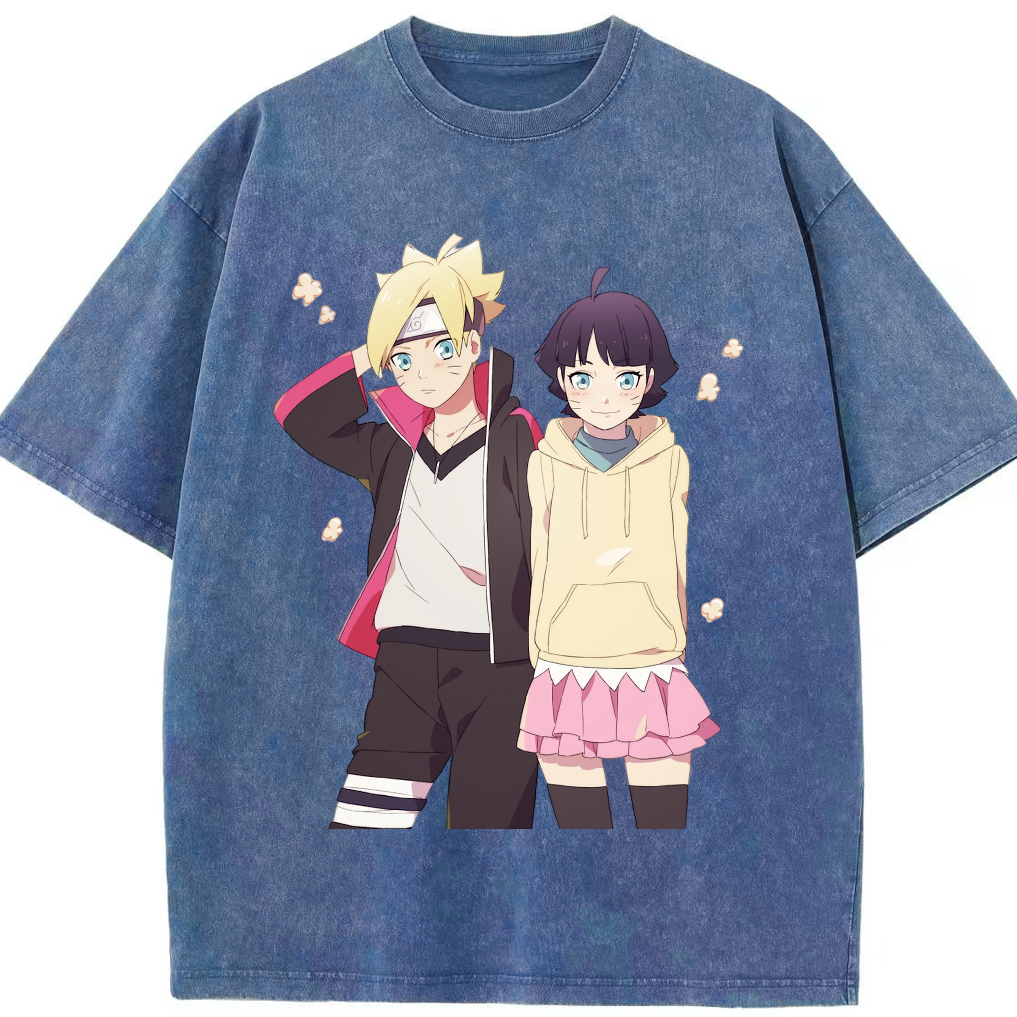 （画像用） NARUTO -ナルト- うずまき ボルト Uzumaki Boruto 綿100% ヴィンテージ風 半袖Tシャツ（フロントプリント）