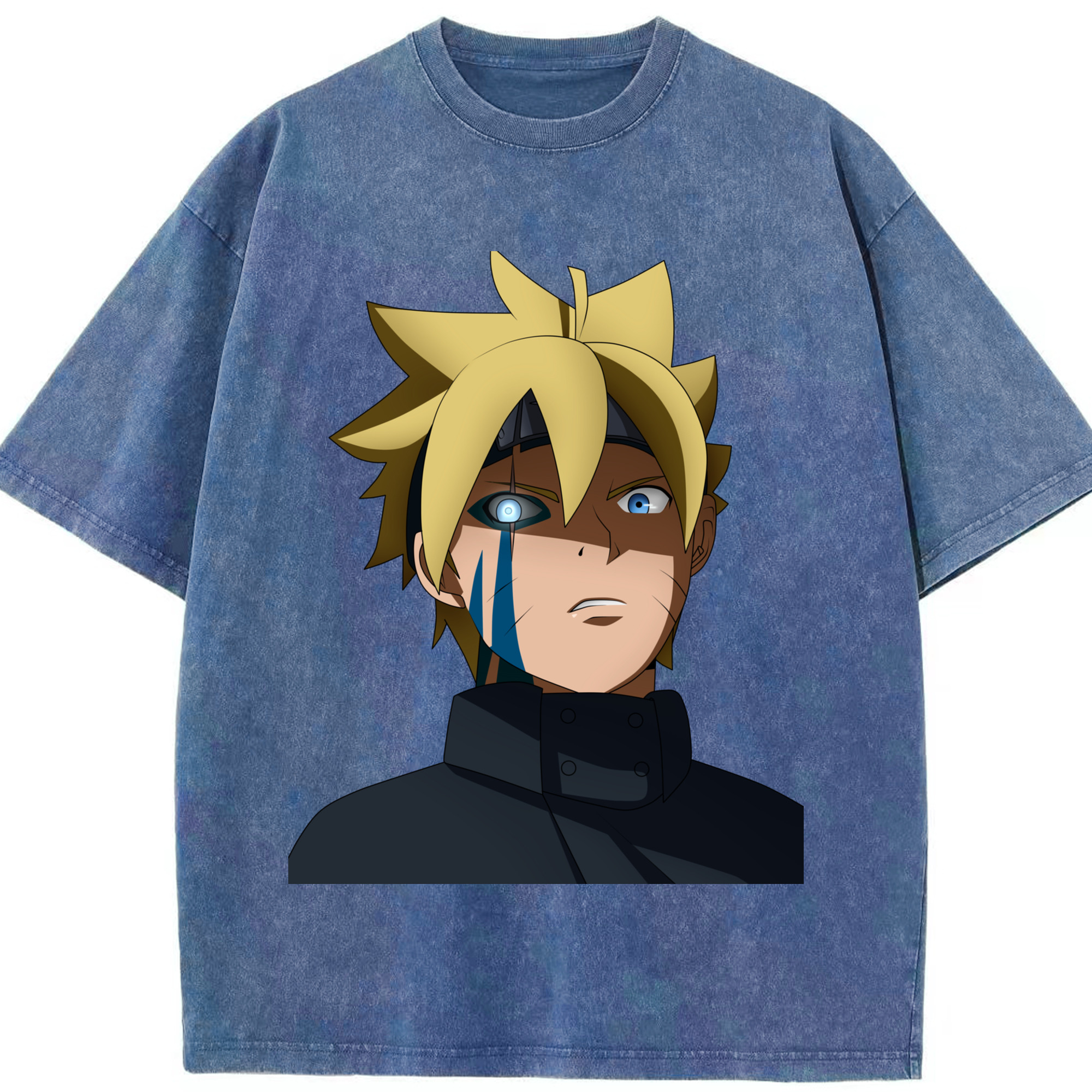 （画像用） NARUTO -ナルト- うずまき ボルト Uzumaki Boruto 綿100% ヴィンテージ風 半袖Tシャツ（フロントプリント）