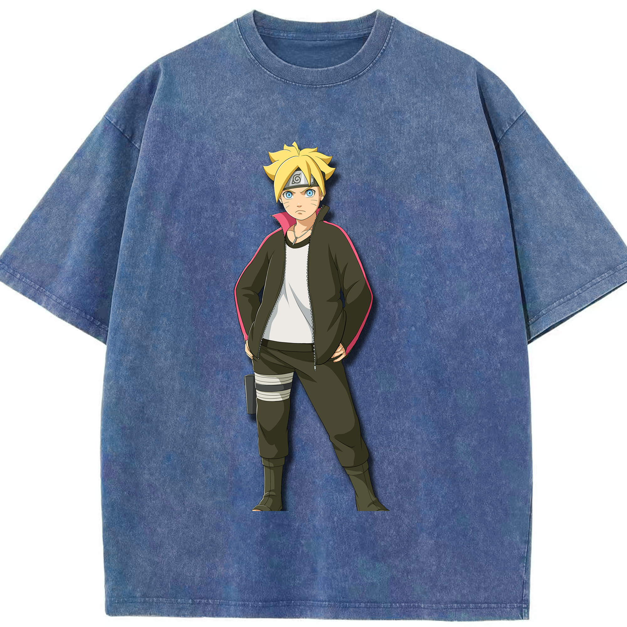 （画像用） NARUTO -ナルト- うずまき ボルト Uzumaki Boruto 綿100% ヴィンテージ風 半袖Tシャツ（フロントプリント）