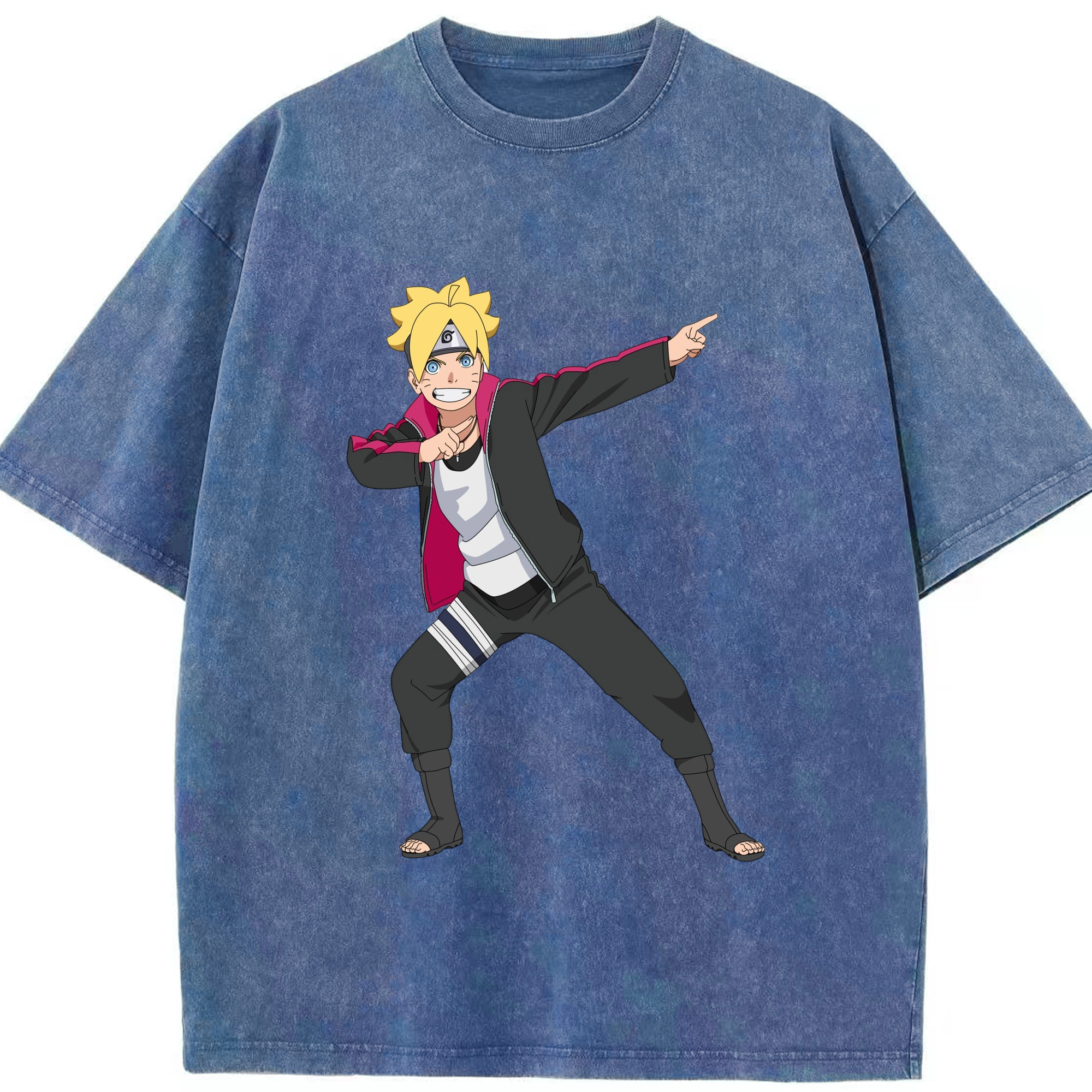 （画像用） NARUTO -ナルト- うずまき ボルト Uzumaki Boruto 綿100% ヴィンテージ風 半袖Tシャツ（フロントプリント）
