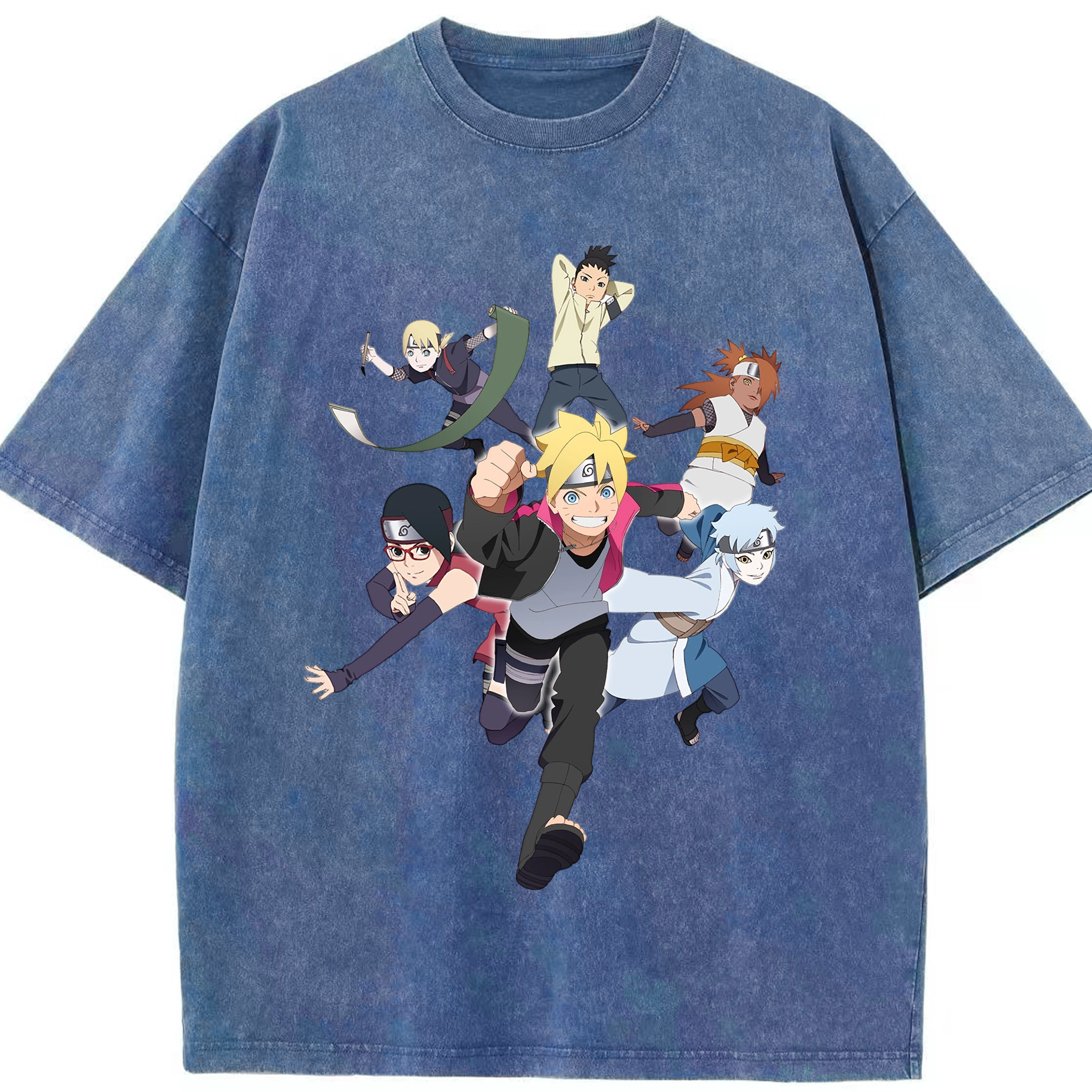 （画像用） NARUTO -ナルト- うずまき ボルト Uzumaki Boruto 綿100% ヴィンテージ風 半袖Tシャツ（フロントプリント）