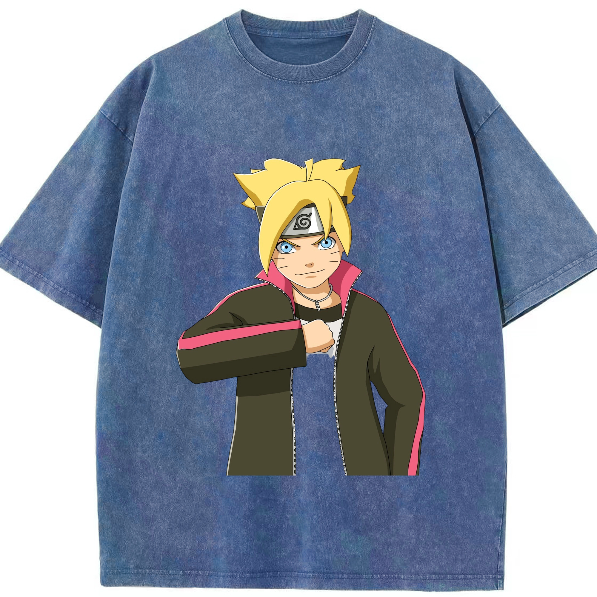 （画像用） NARUTO -ナルト- うずまき ボルト Uzumaki Boruto 綿100% ヴィンテージ風 半袖Tシャツ（フロントプリント）