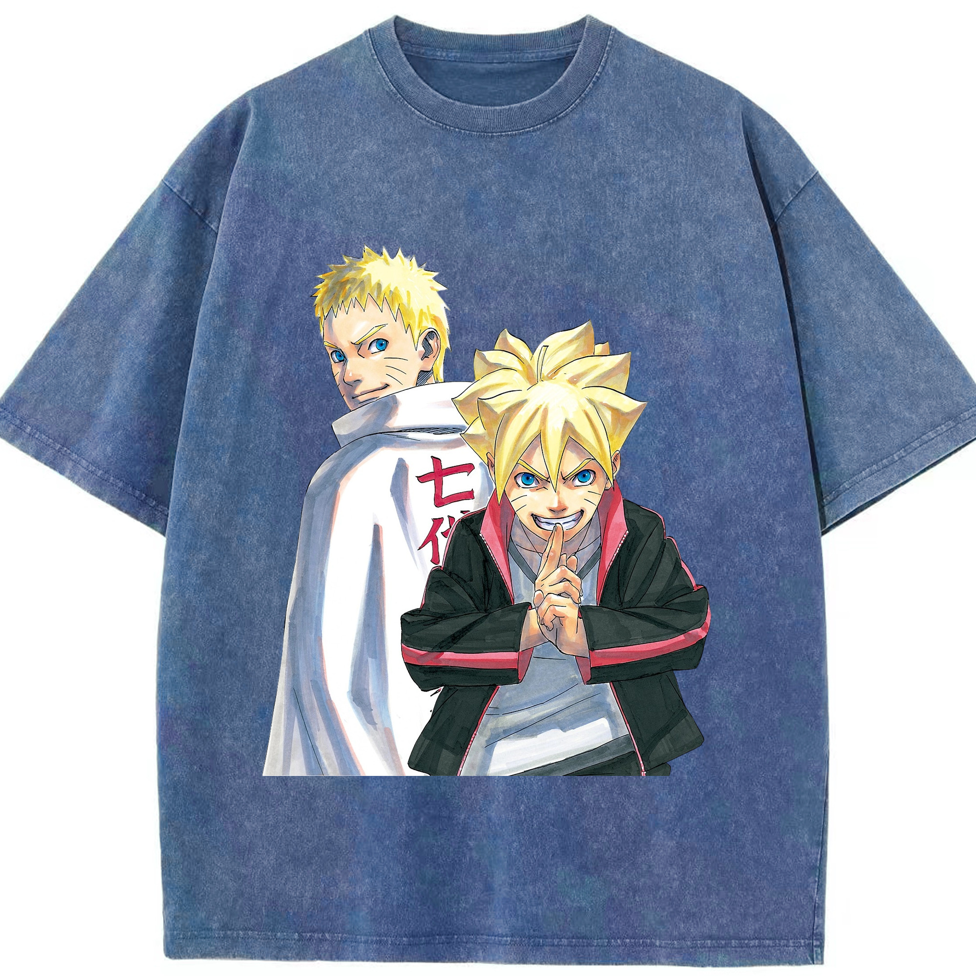 （画像用） NARUTO -ナルト- うずまき ボルト Uzumaki Boruto 綿100% ヴィンテージ風 半袖Tシャツ（フロントプリント）