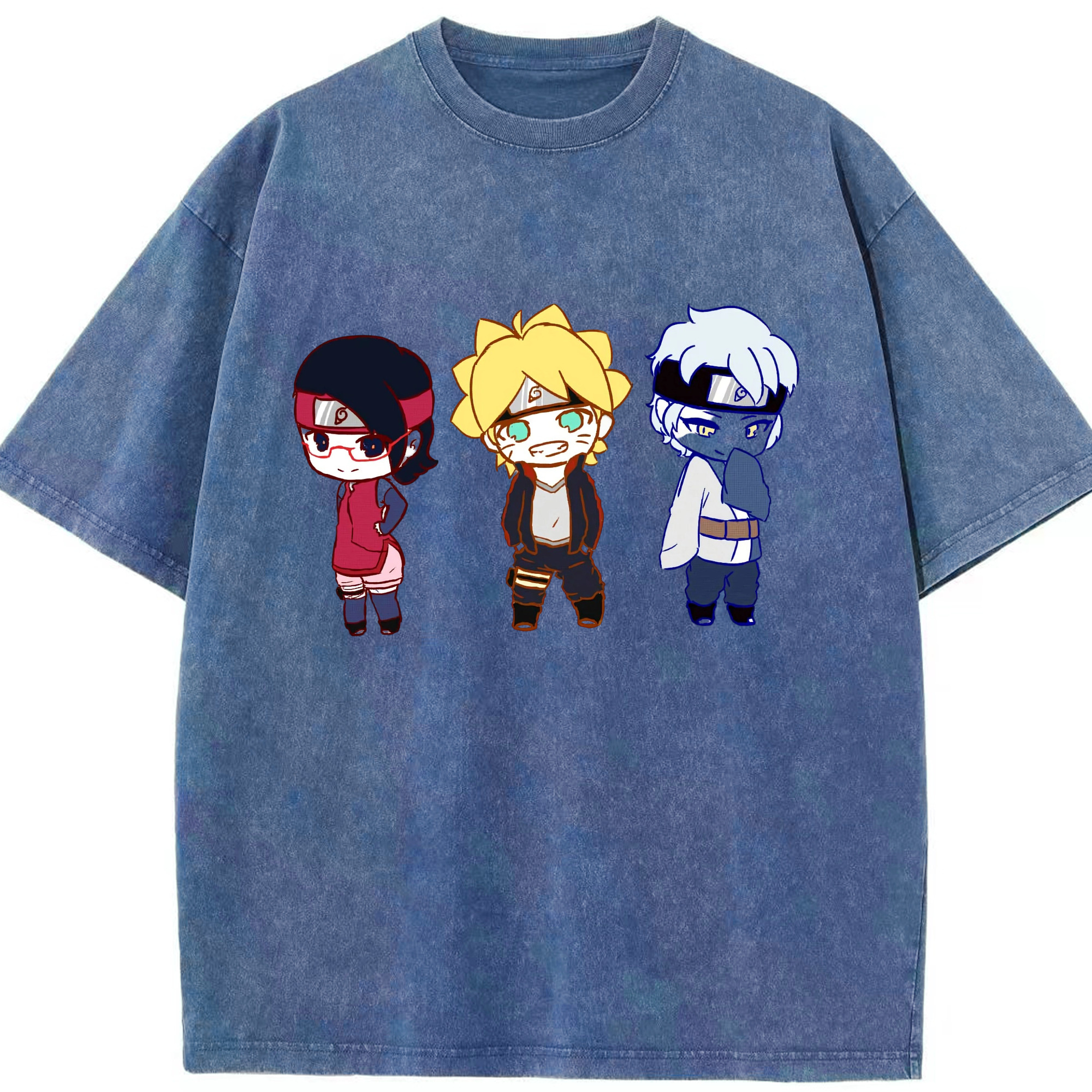 （画像用） NARUTO -ナルト- うずまき ボルト Uzumaki Boruto 綿100% ヴィンテージ風 半袖Tシャツ（フロントプリント）