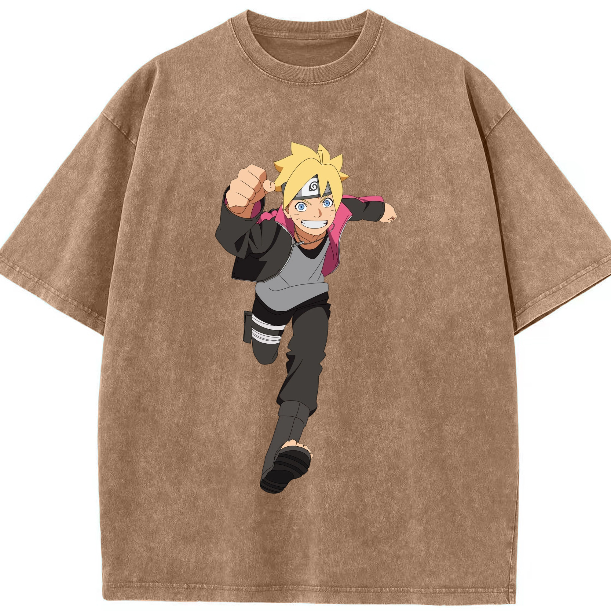 （画像用） NARUTO -ナルト- うずまき ボルト Uzumaki Boruto 綿100% ヴィンテージ風 半袖Tシャツ（フロントプリント）
