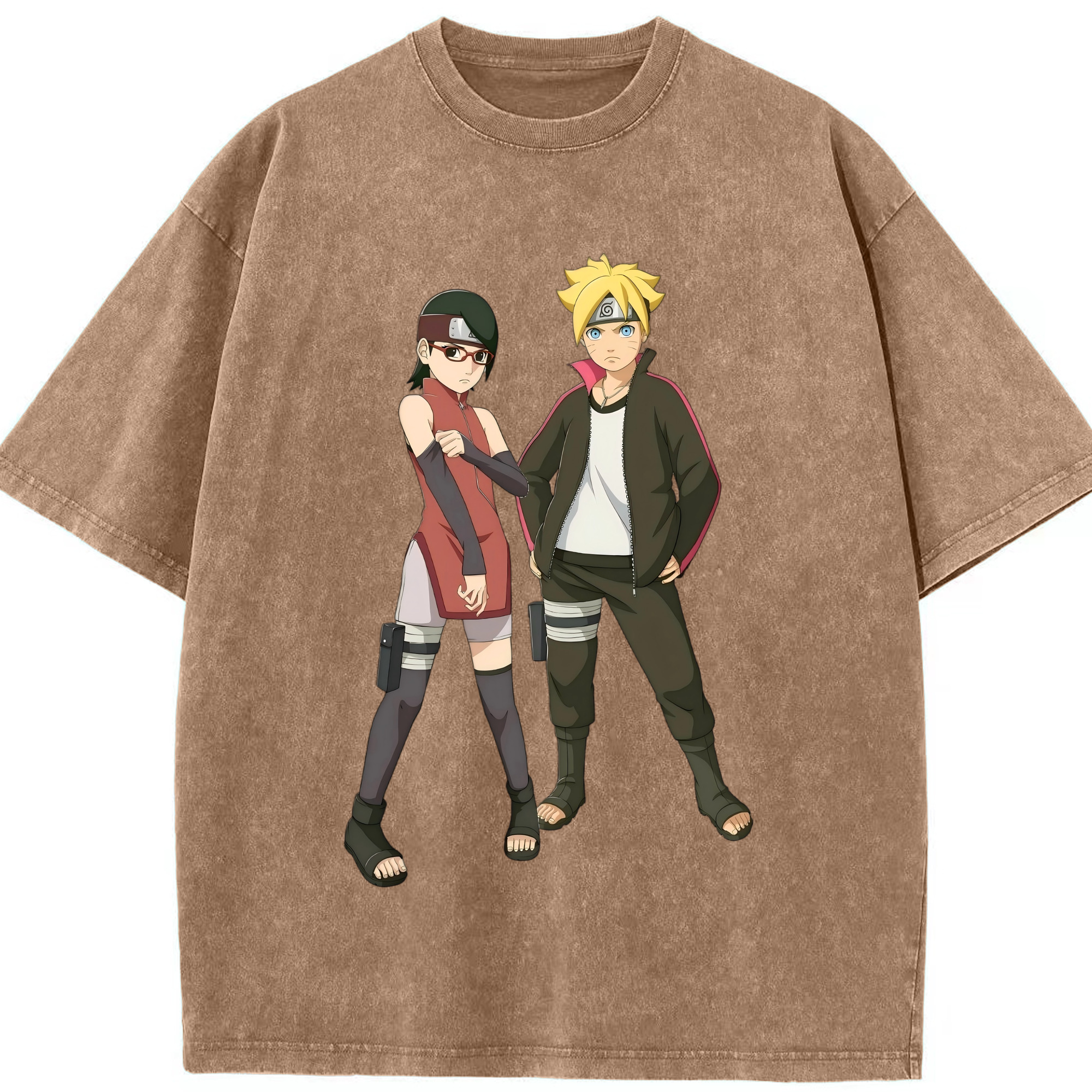 （画像用） NARUTO -ナルト- うずまき ボルト Uzumaki Boruto 綿100% ヴィンテージ風 半袖Tシャツ（フロントプリント）