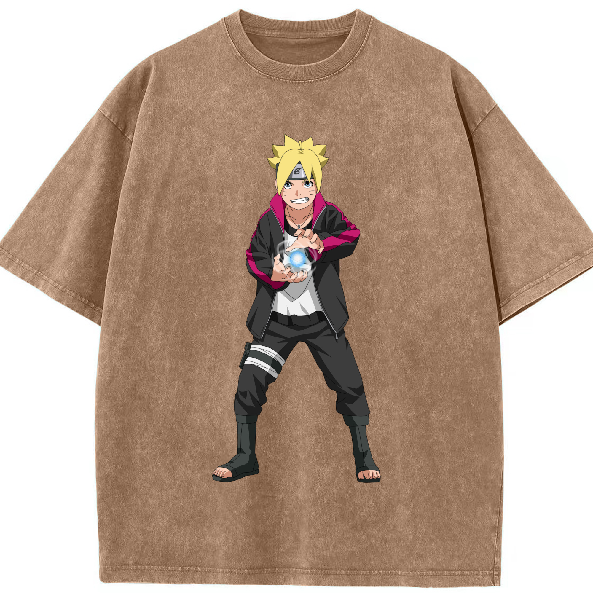 （画像用） NARUTO -ナルト- うずまき ボルト Uzumaki Boruto 綿100% ヴィンテージ風 半袖Tシャツ（フロントプリント）