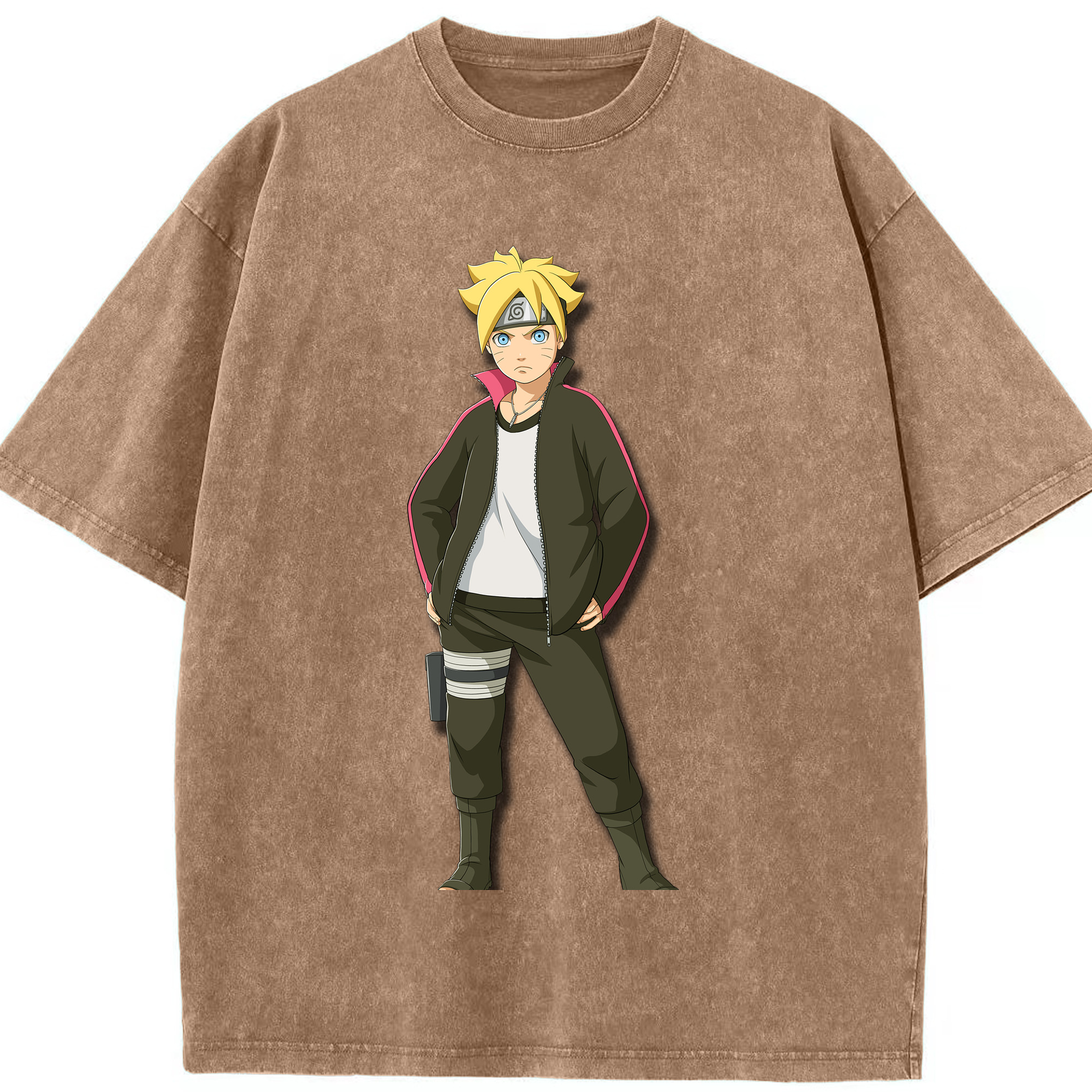（画像用） NARUTO -ナルト- うずまき ボルト Uzumaki Boruto 綿100% ヴィンテージ風 半袖Tシャツ（フロントプリント）