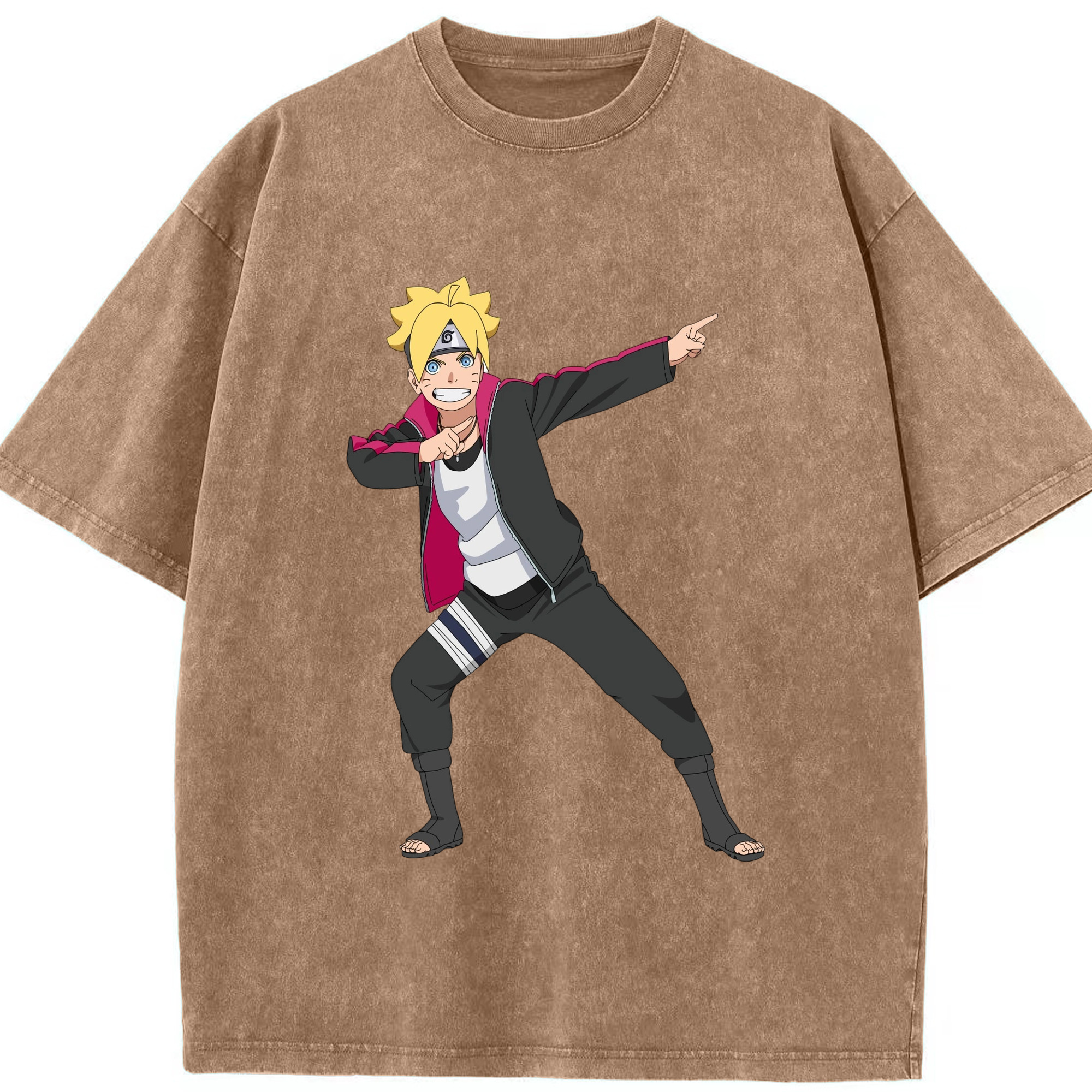 （画像用） NARUTO -ナルト- うずまき ボルト Uzumaki Boruto 綿100% ヴィンテージ風 半袖Tシャツ（フロントプリント）