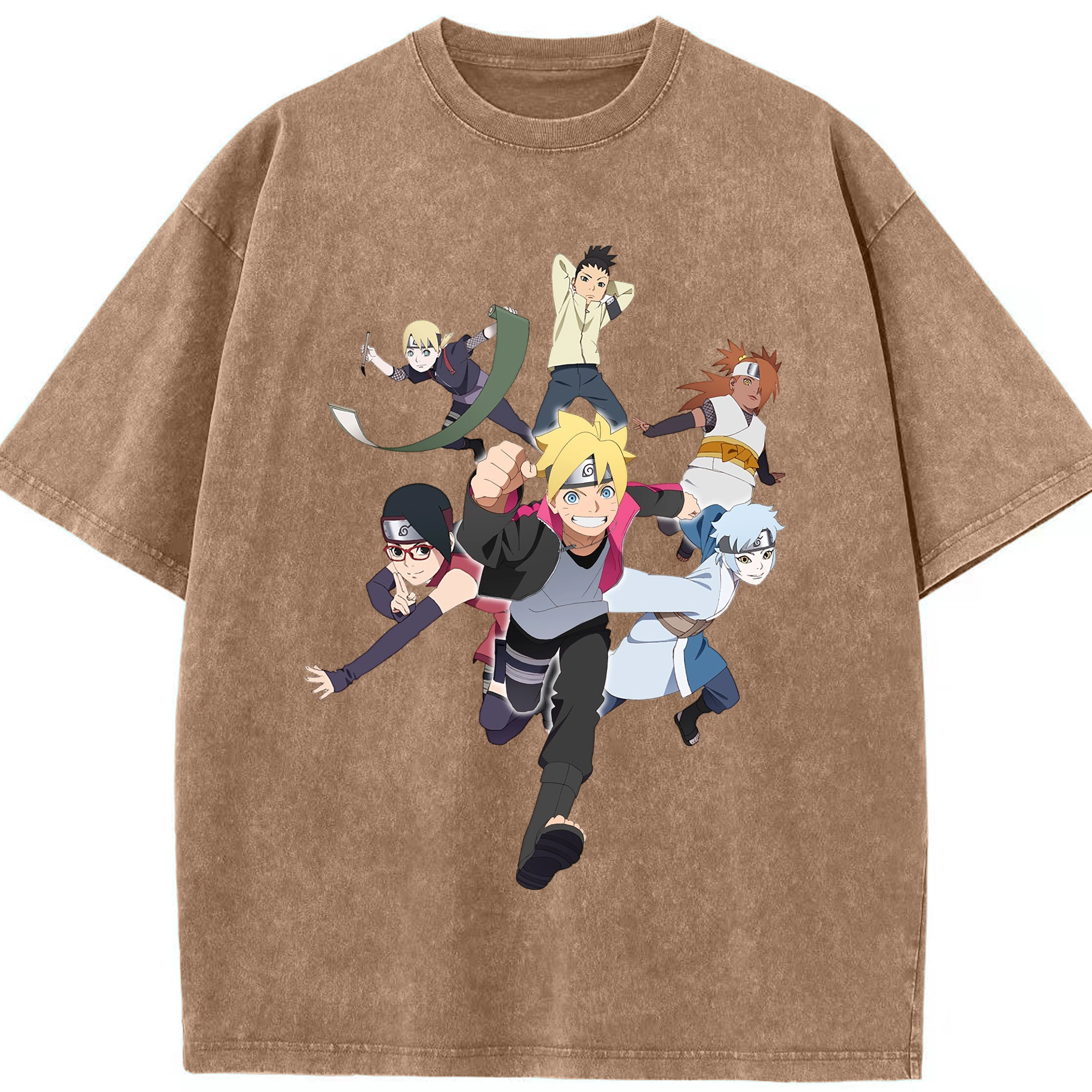 （画像用） NARUTO -ナルト- うずまき ボルト Uzumaki Boruto 綿100% ヴィンテージ風 半袖Tシャツ（フロントプリント）