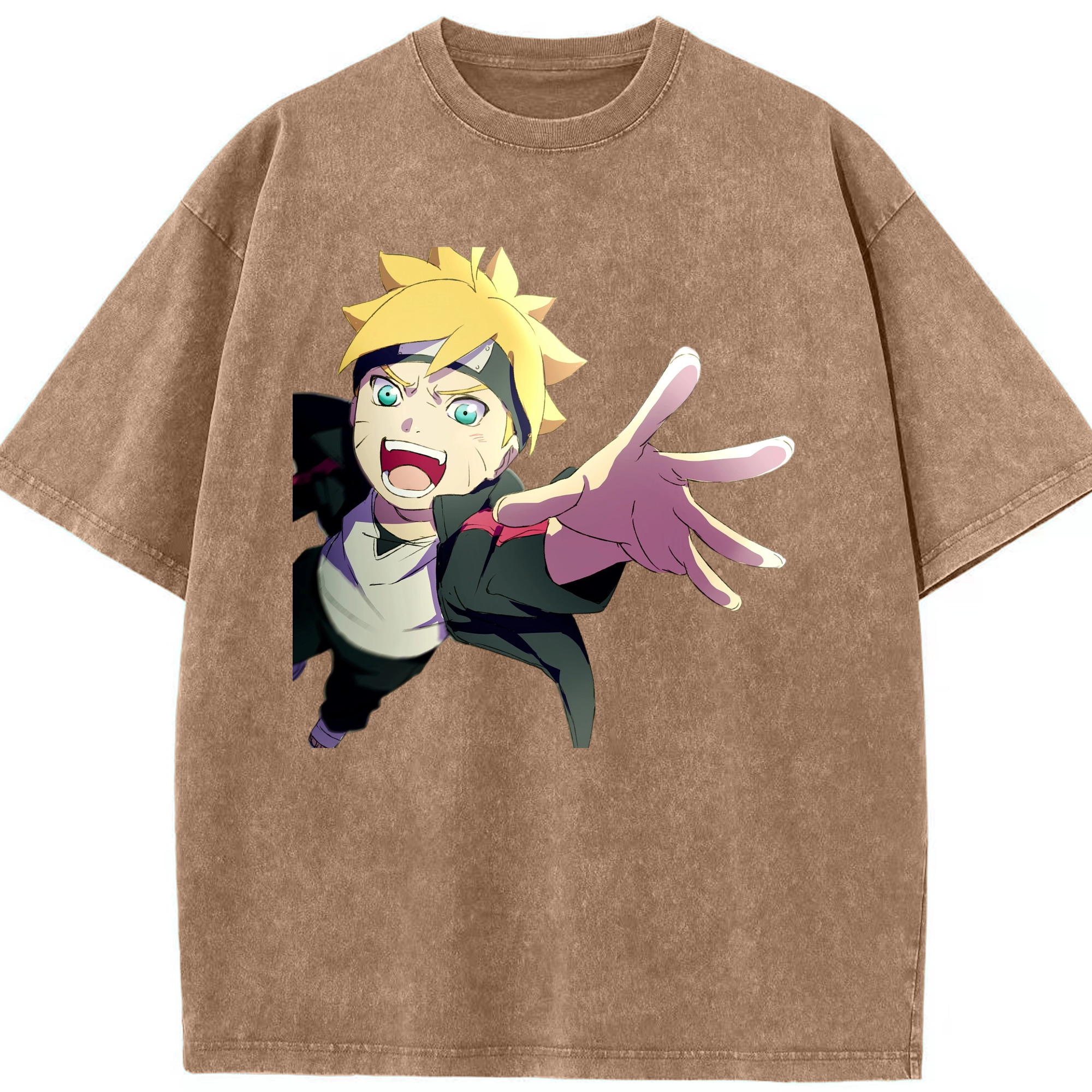 （画像用） NARUTO -ナルト- うずまき ボルト Uzumaki Boruto 綿100% ヴィンテージ風 半袖Tシャツ（フロントプリント）