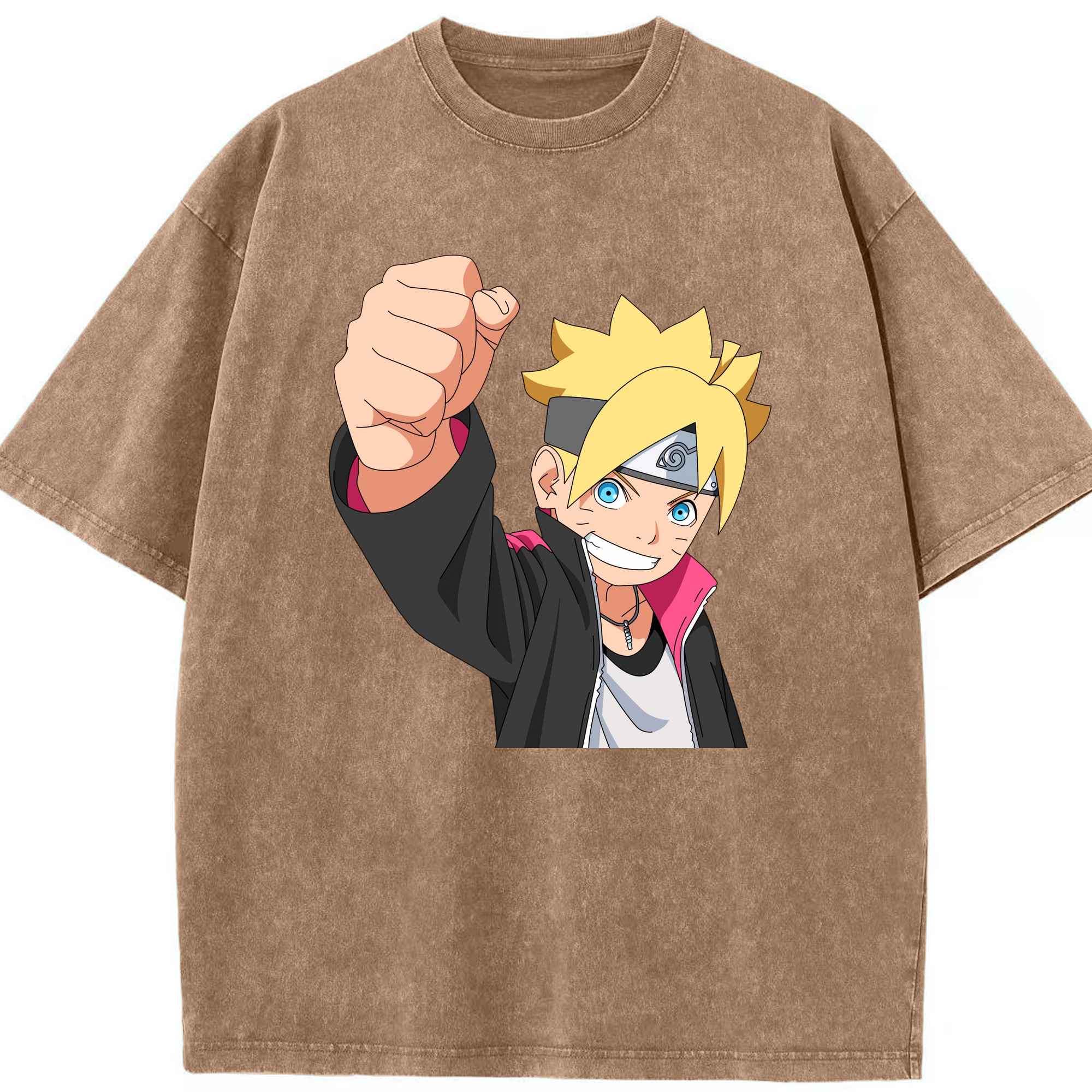（画像用） NARUTO -ナルト- うずまき ボルト Uzumaki Boruto 綿100% ヴィンテージ風 半袖Tシャツ（フロントプリント）