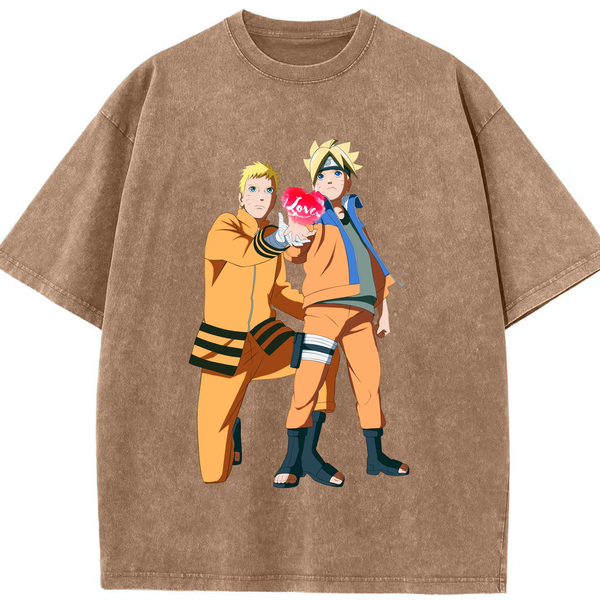 （画像用） NARUTO -ナルト- うずまき ボルト Uzumaki Boruto 綿100% ヴィンテージ風 半袖Tシャツ（フロントプリント）